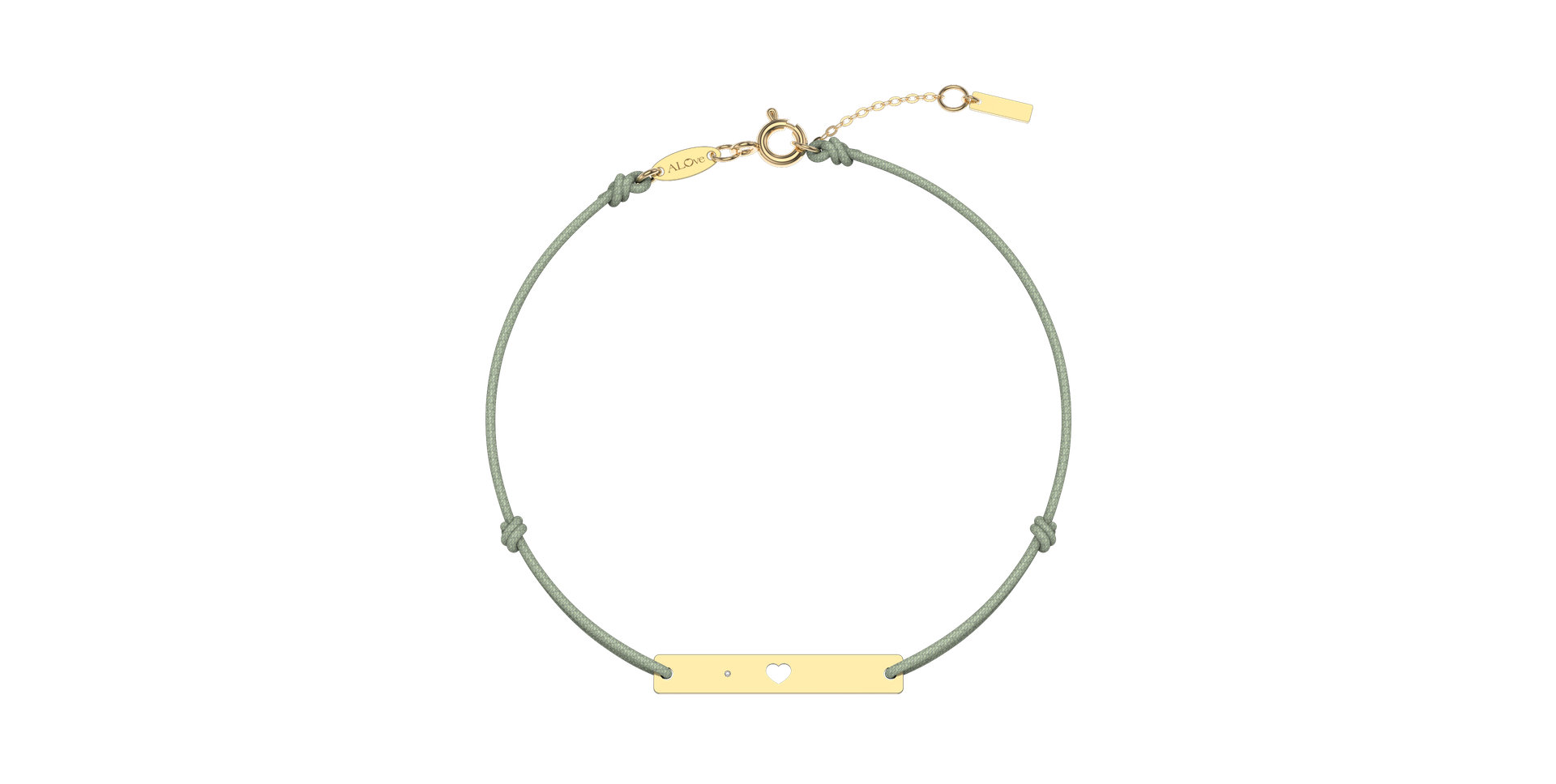 Diamantový náramok so šnúrkou Heart Stamp