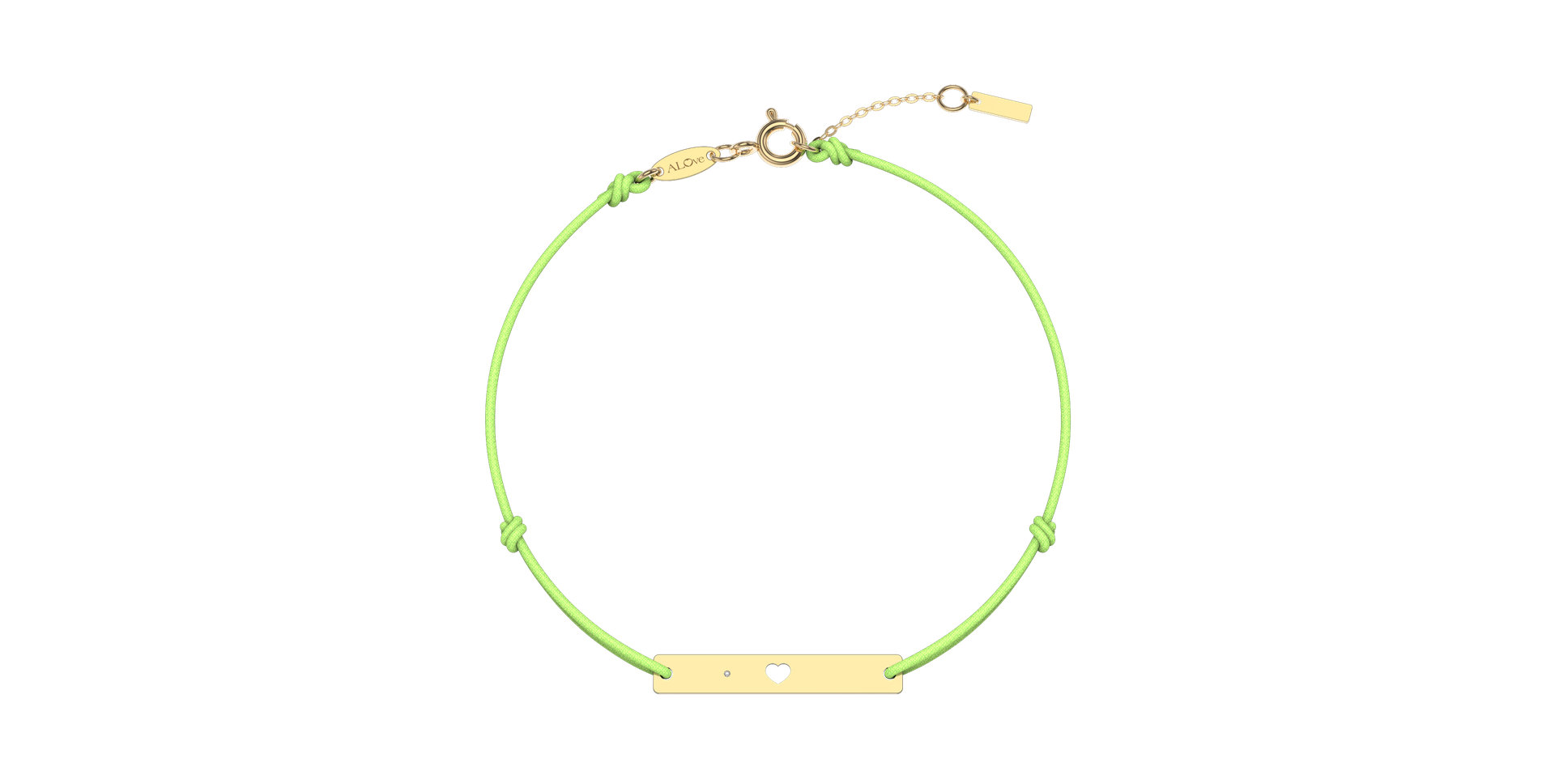 Diamantový náramok so šnúrkou Heart Stamp