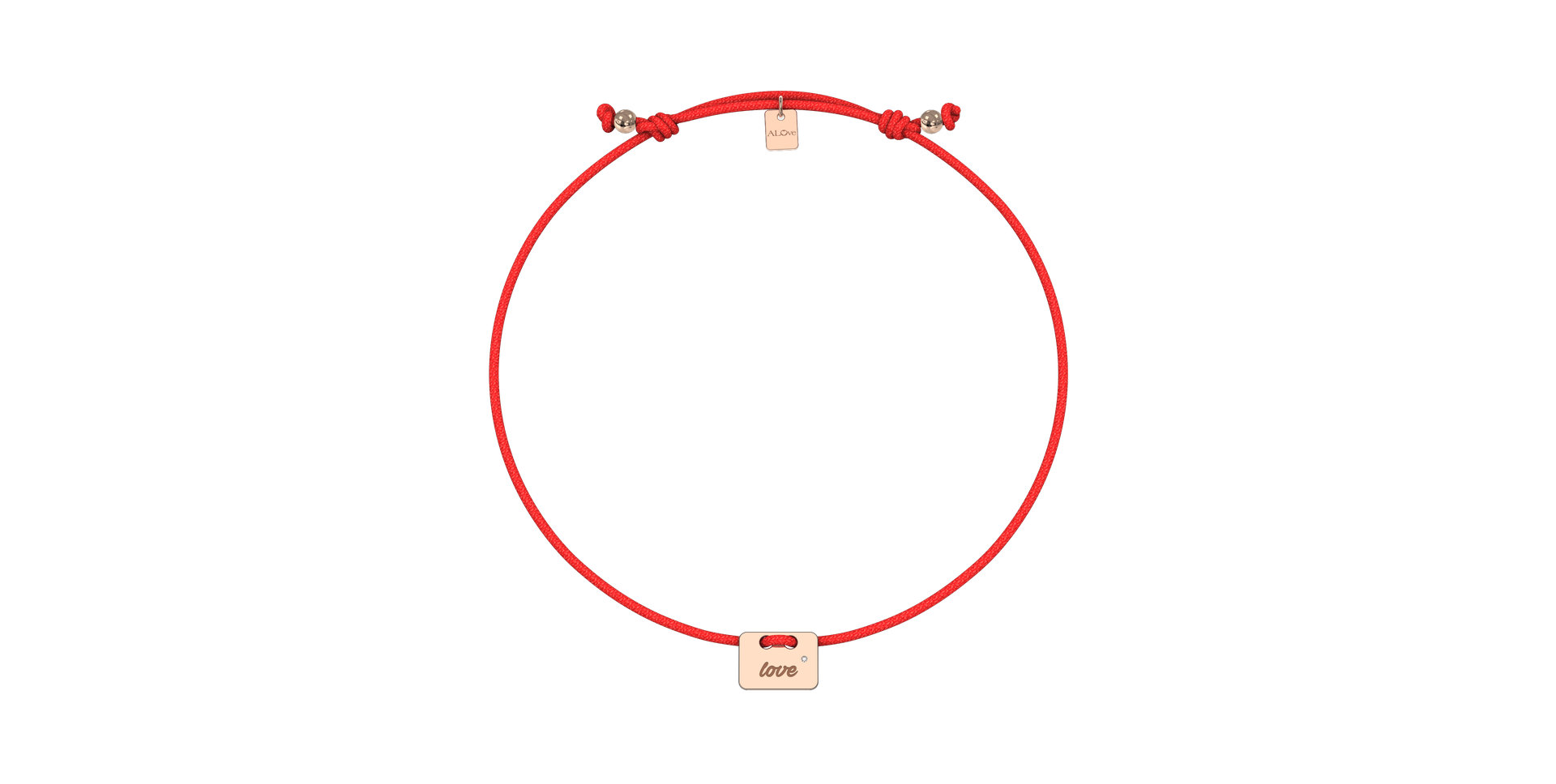 Diamantový náramok so šnúrkou Military Stamp Love