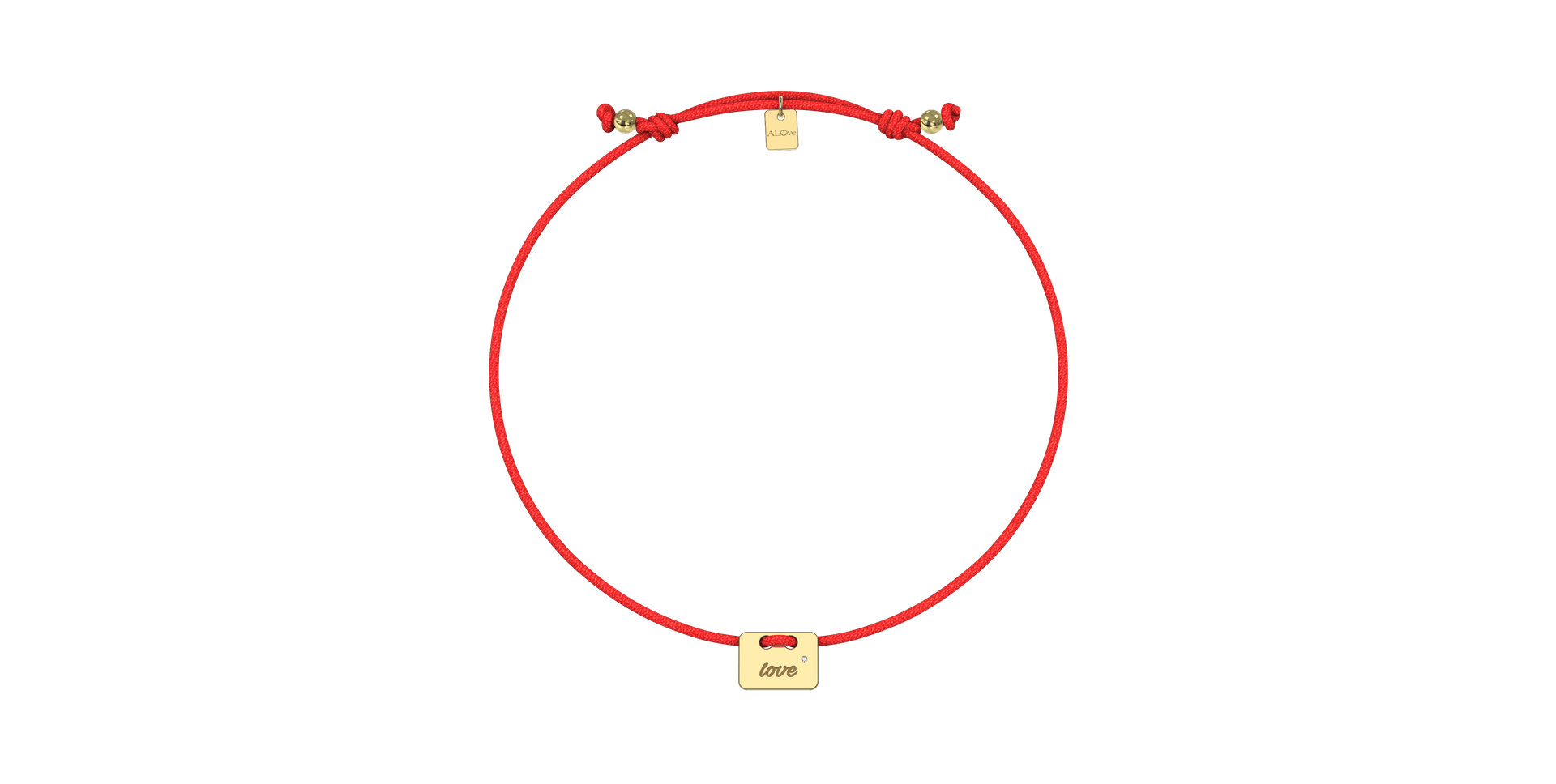 Diamantový náramok so šnúrkou Military Stamp Love