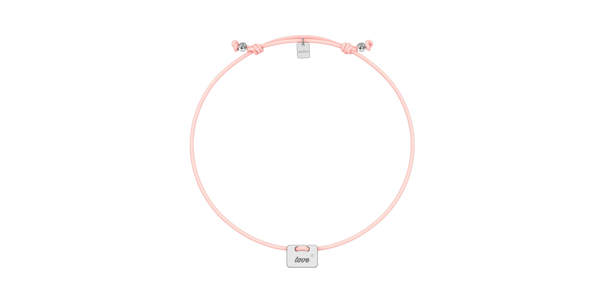 Diamantový náramok so šnúrkou Military Stamp Love