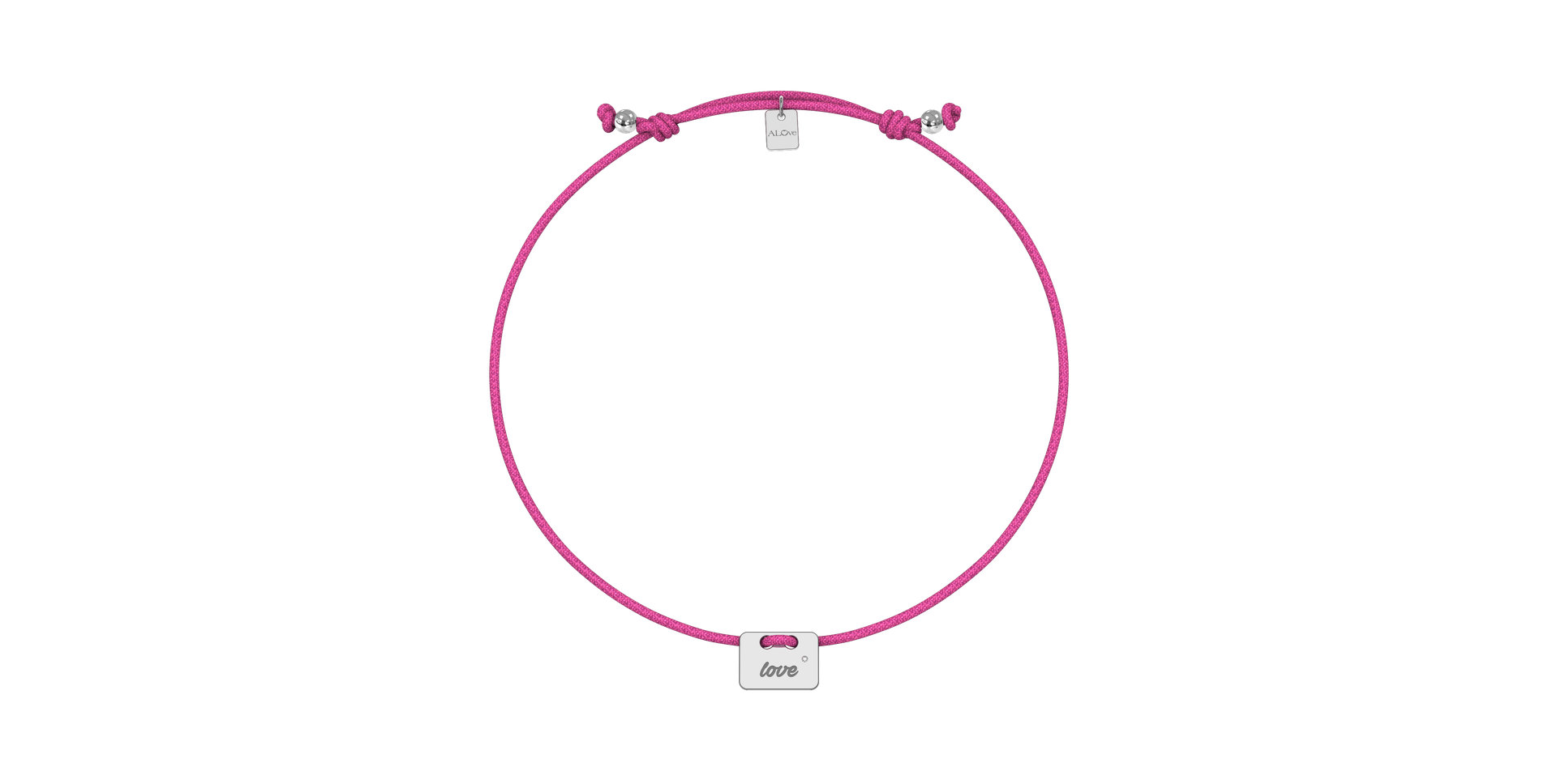 Diamantový náramok so šnúrkou Military Stamp Love