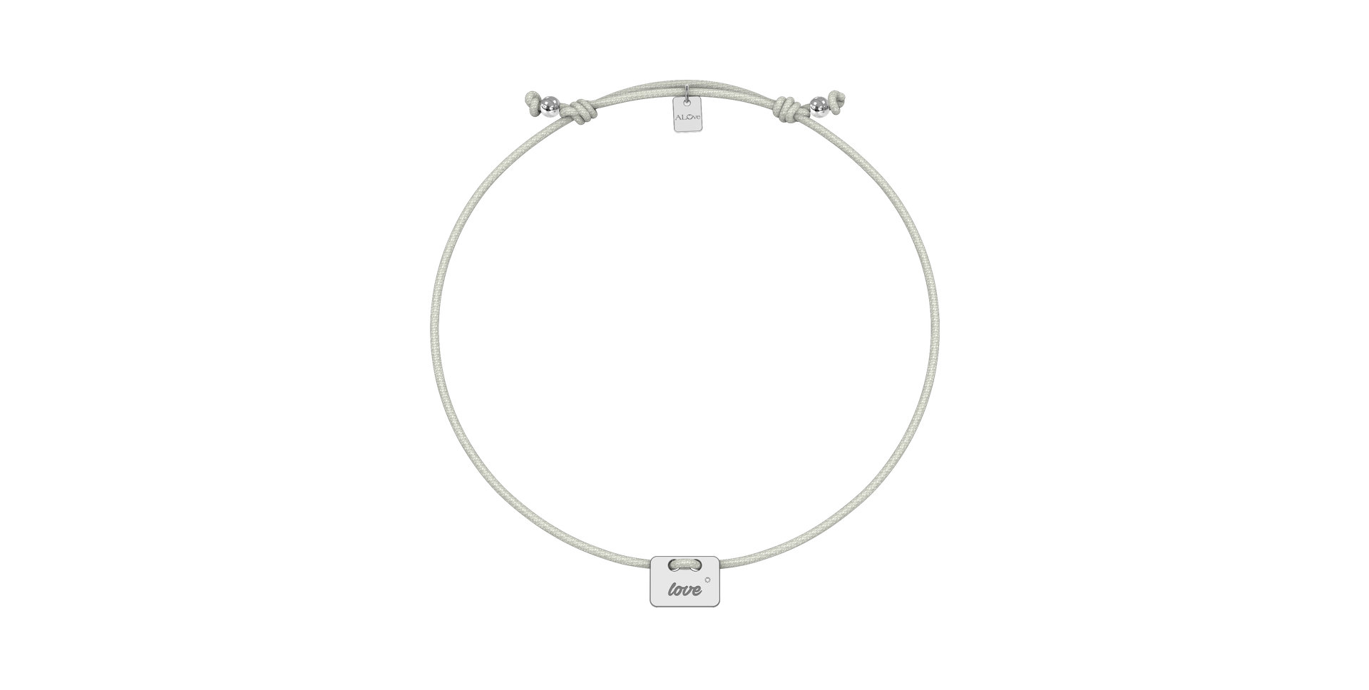 Diamantový náramok so šnúrkou Military Stamp Love