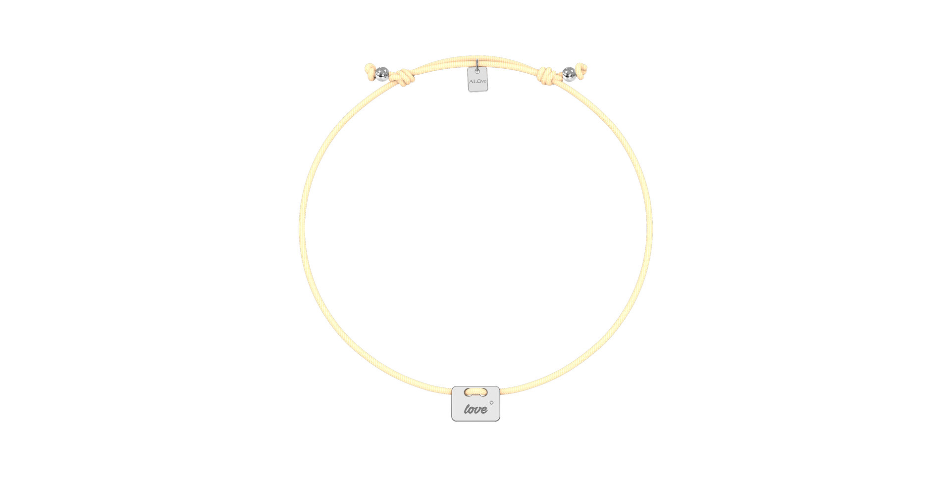 Diamantový náramok so šnúrkou Military Stamp Love