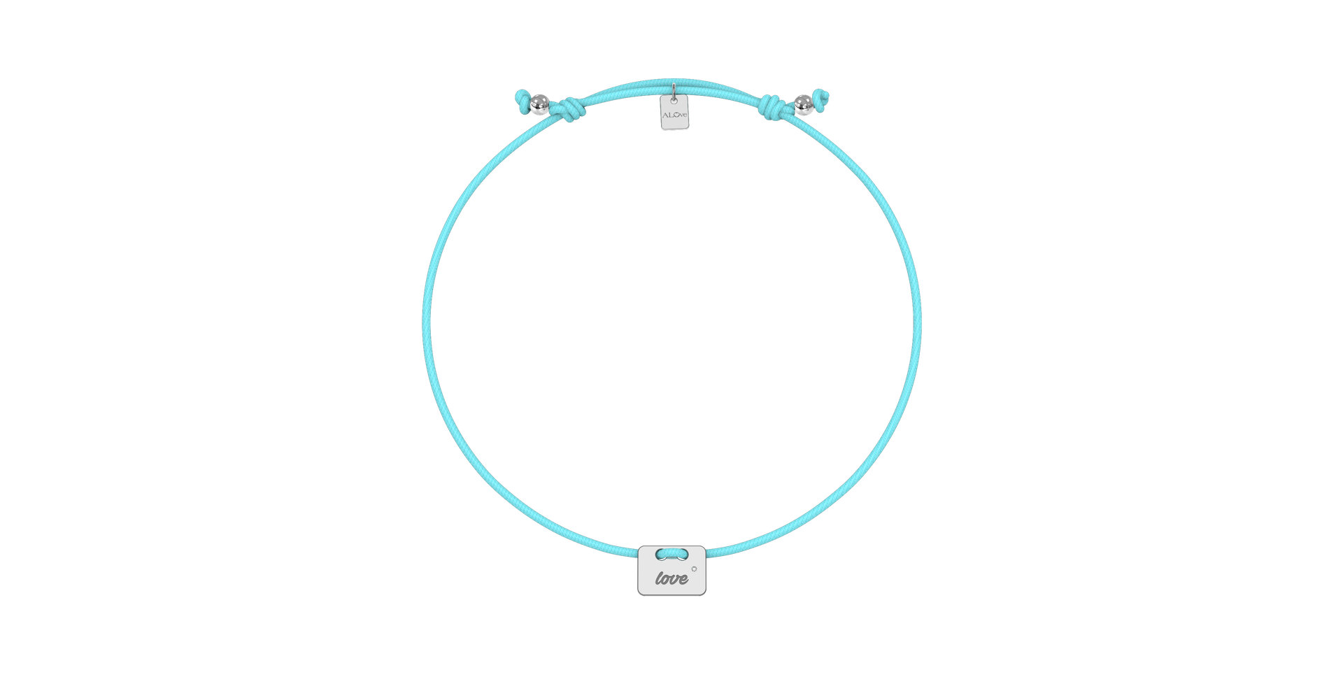 Diamantový náramok so šnúrkou Military Stamp Love