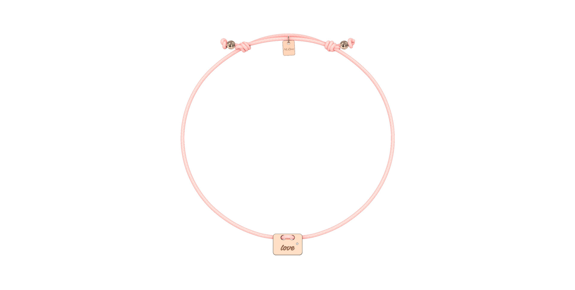 Diamantový náramok so šnúrkou Military Stamp Love