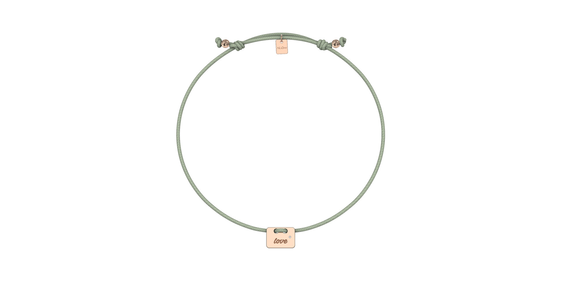 Diamantový náramok so šnúrkou Military Stamp Love