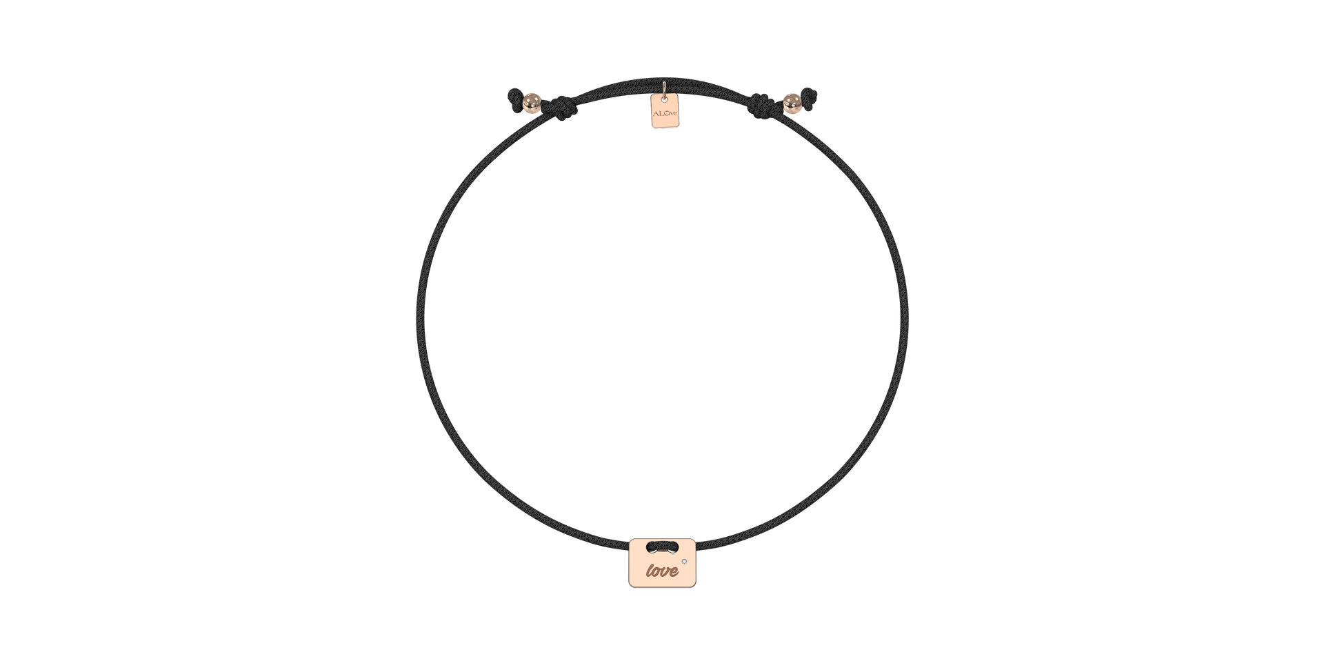 Diamantový náramok so šnúrkou Military Stamp Love