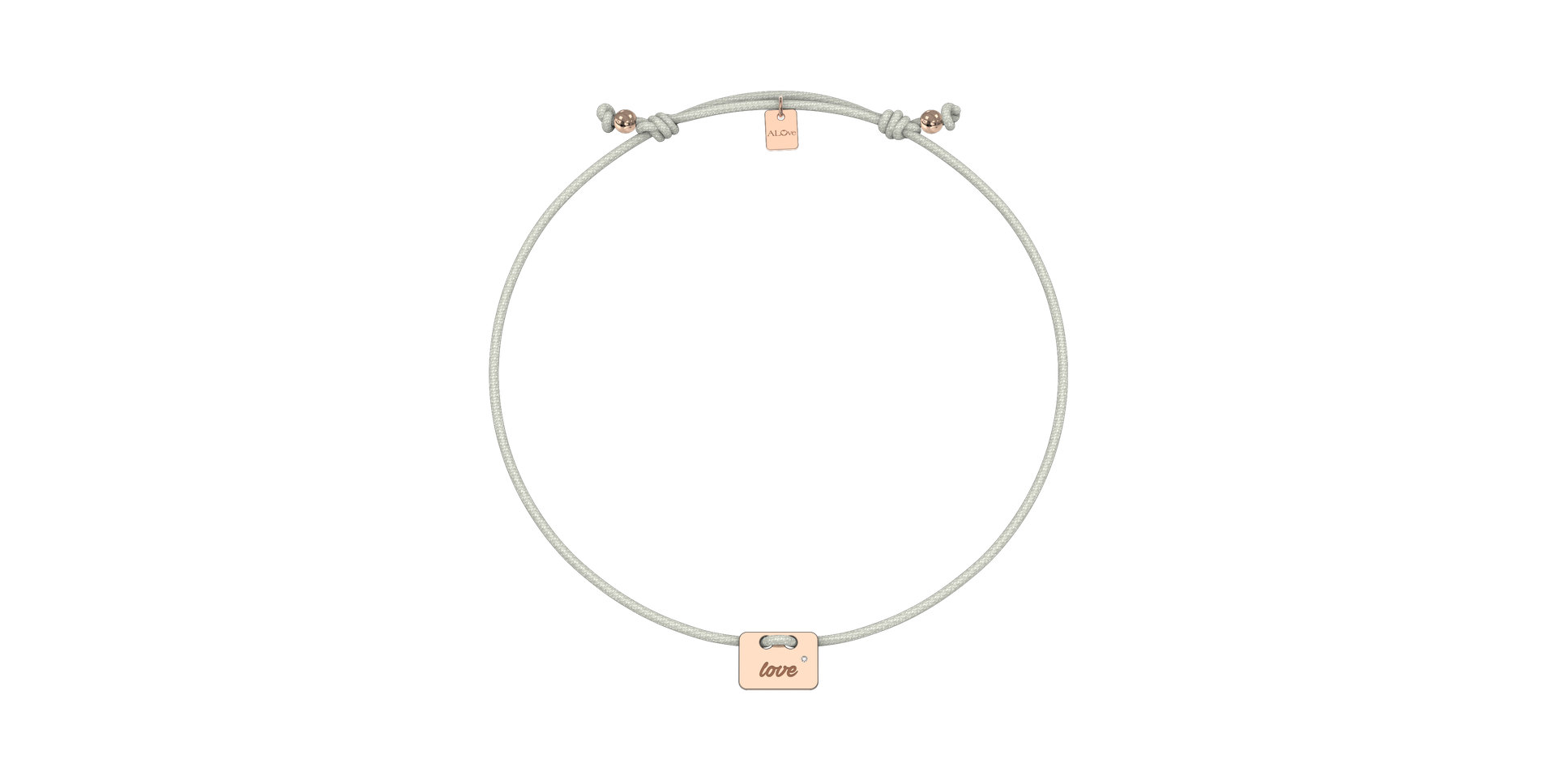 Diamantový náramok so šnúrkou Military Stamp Love