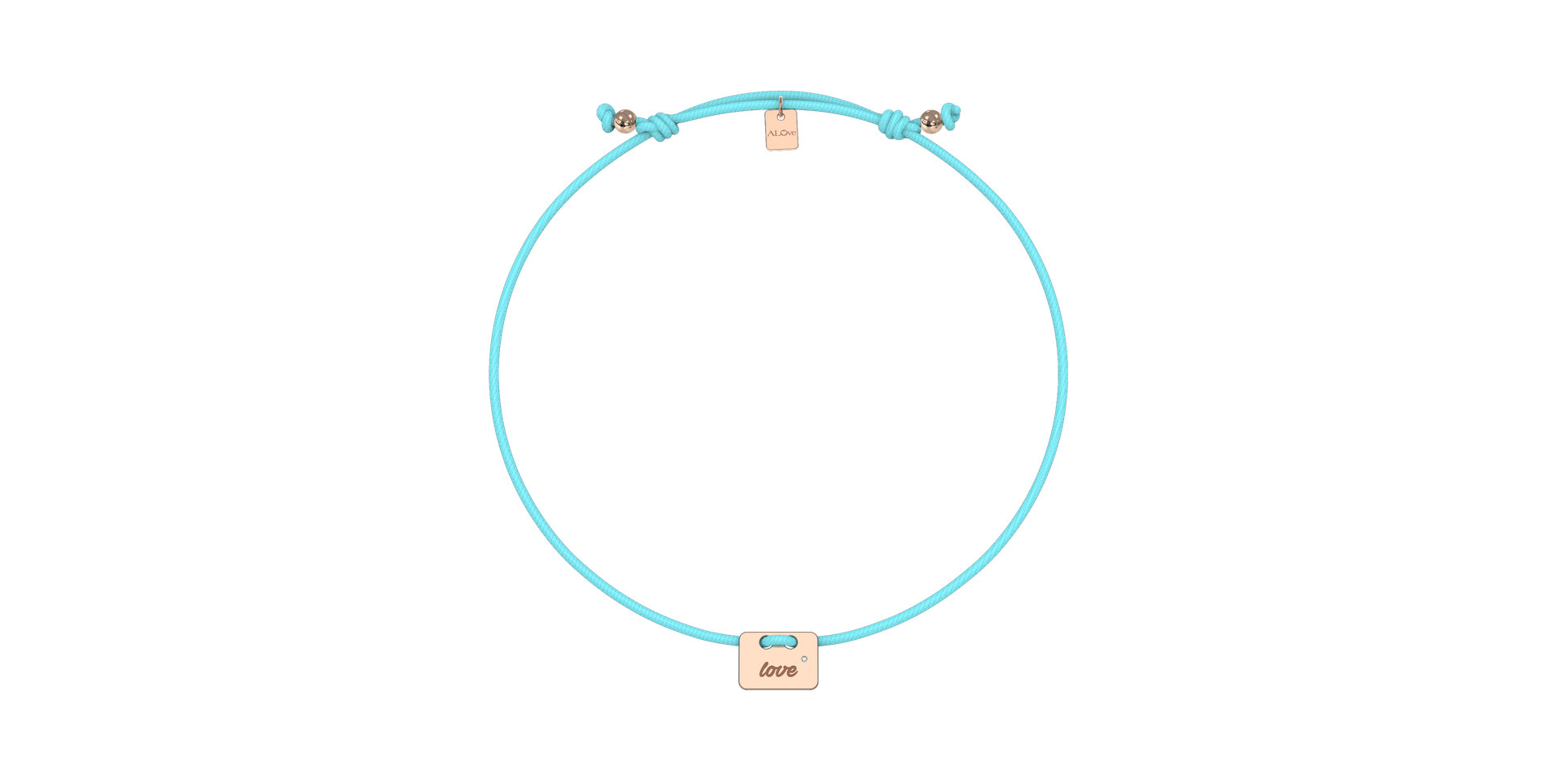 Diamantový náramok so šnúrkou Military Stamp Love