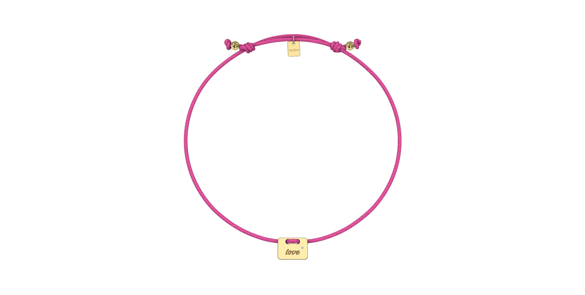 Diamantový náramok so šnúrkou Military Stamp Love