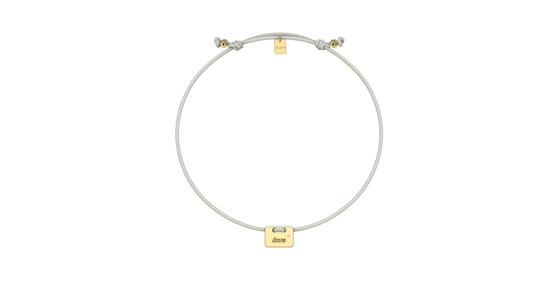 Diamantový náramok so šnúrkou Military Stamp Love