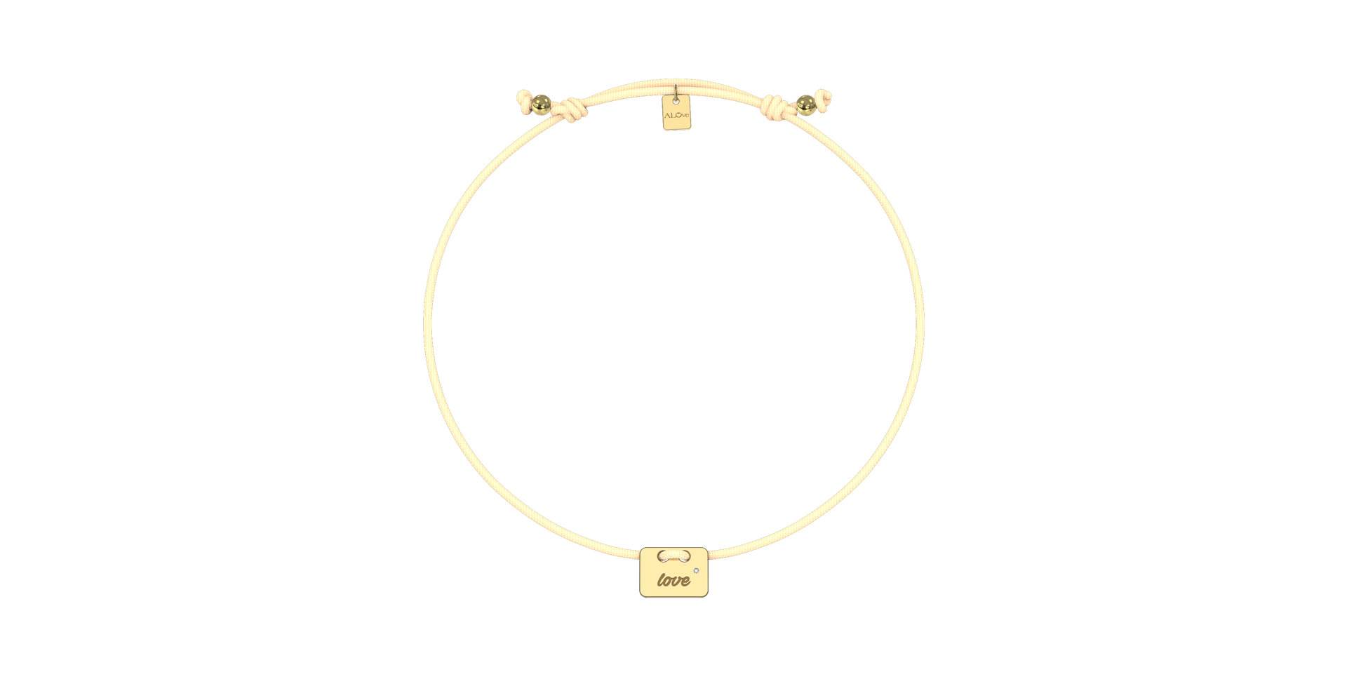 Diamantový náramok so šnúrkou Military Stamp Love