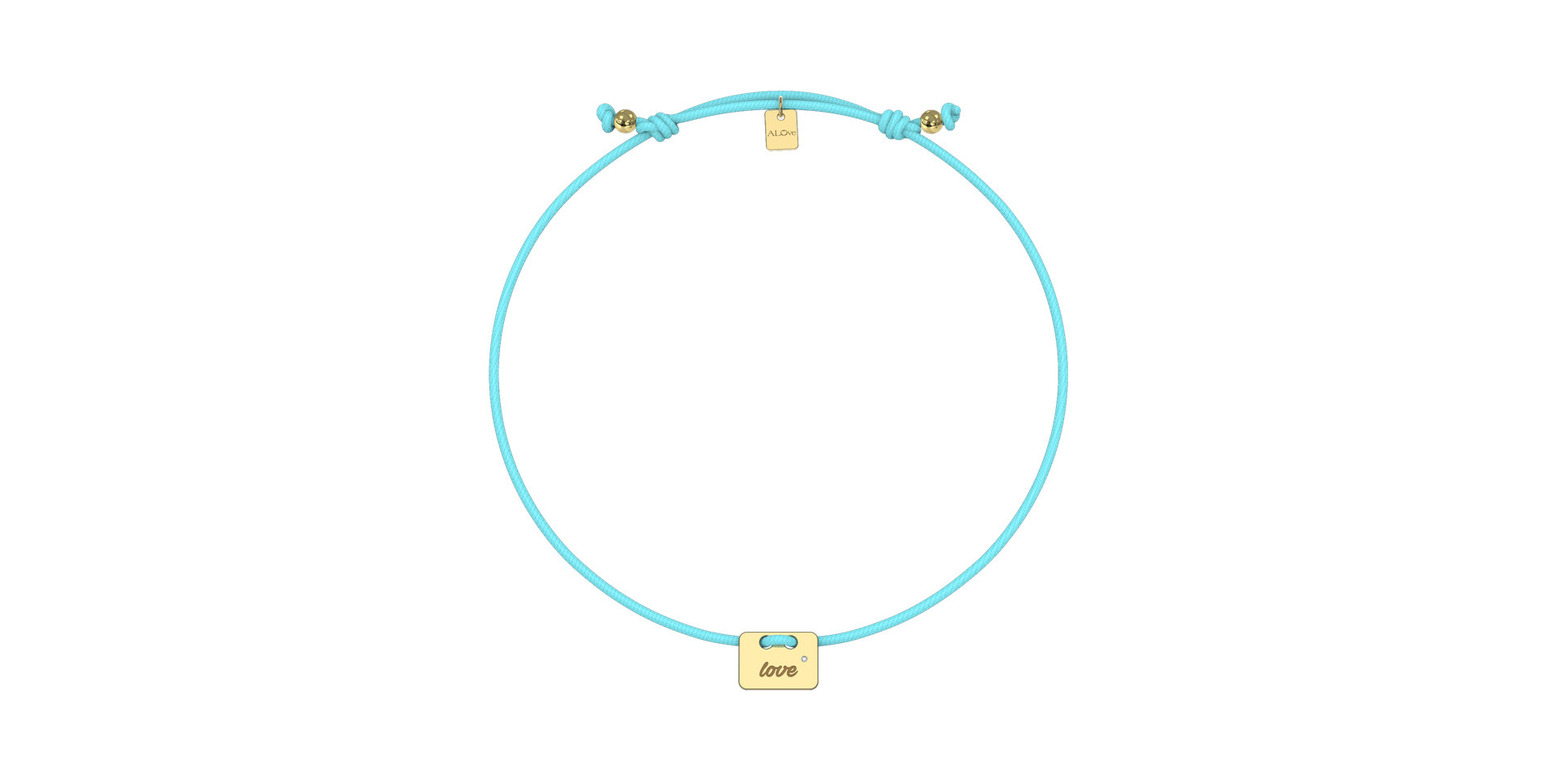 Diamantový náramok so šnúrkou Military Stamp Love