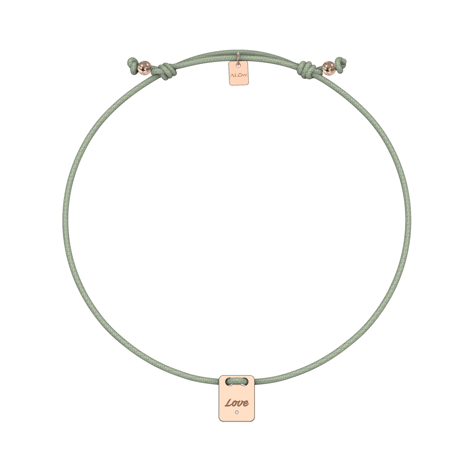 Diamantový náramok so šnúrkou Mini Stamp Love ALOve