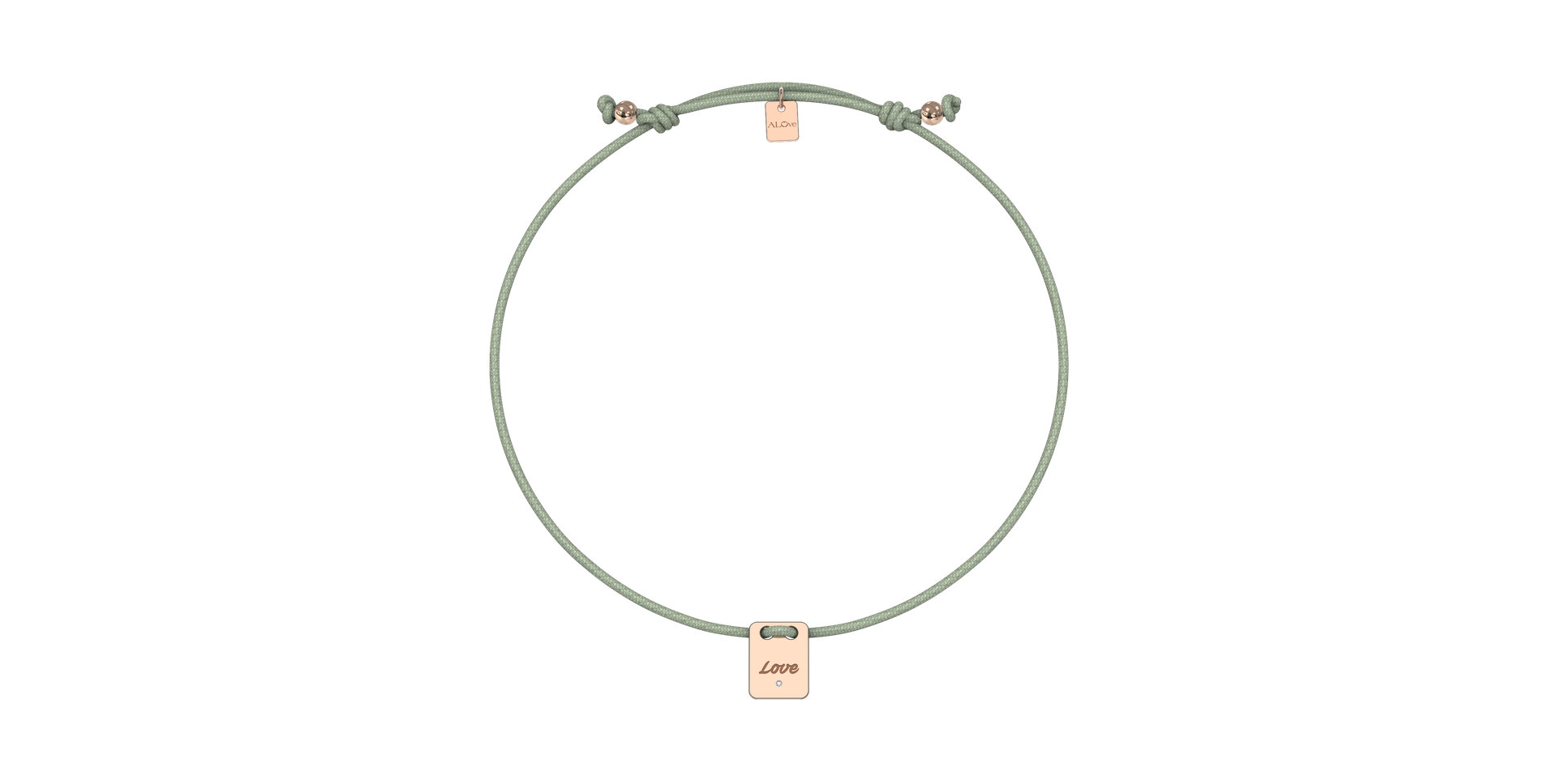 Diamantový náramok so šnúrkou Mini Stamp Love