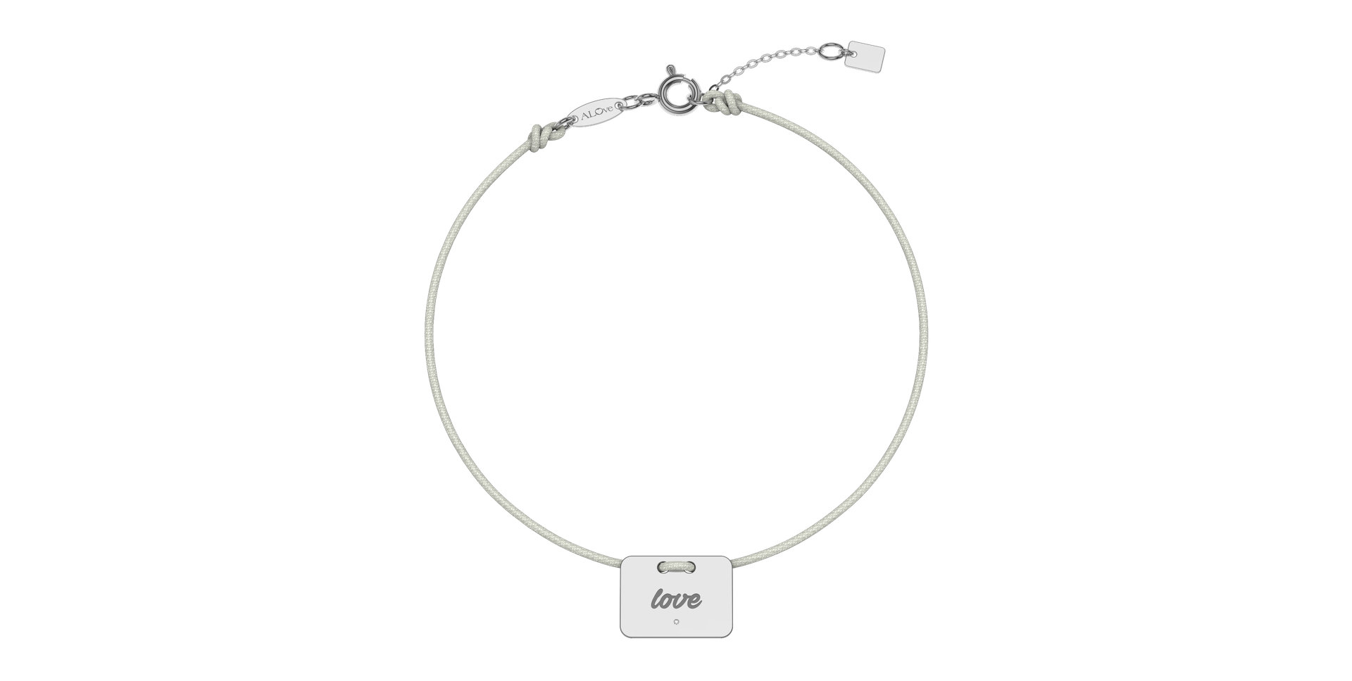 Diamantový náramok so šnúrkou Military Stamp Love