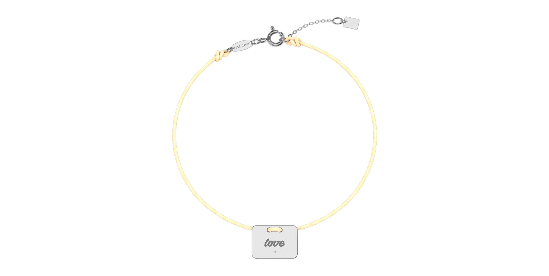 Diamantový náramok so šnúrkou Military Stamp Love