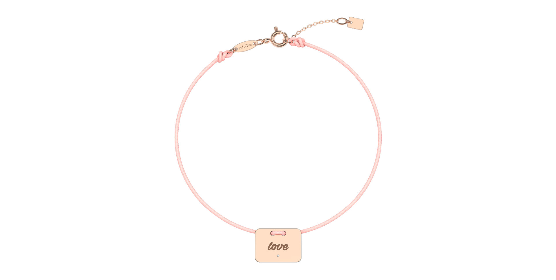 Diamantový náramok so šnúrkou Military Stamp Love