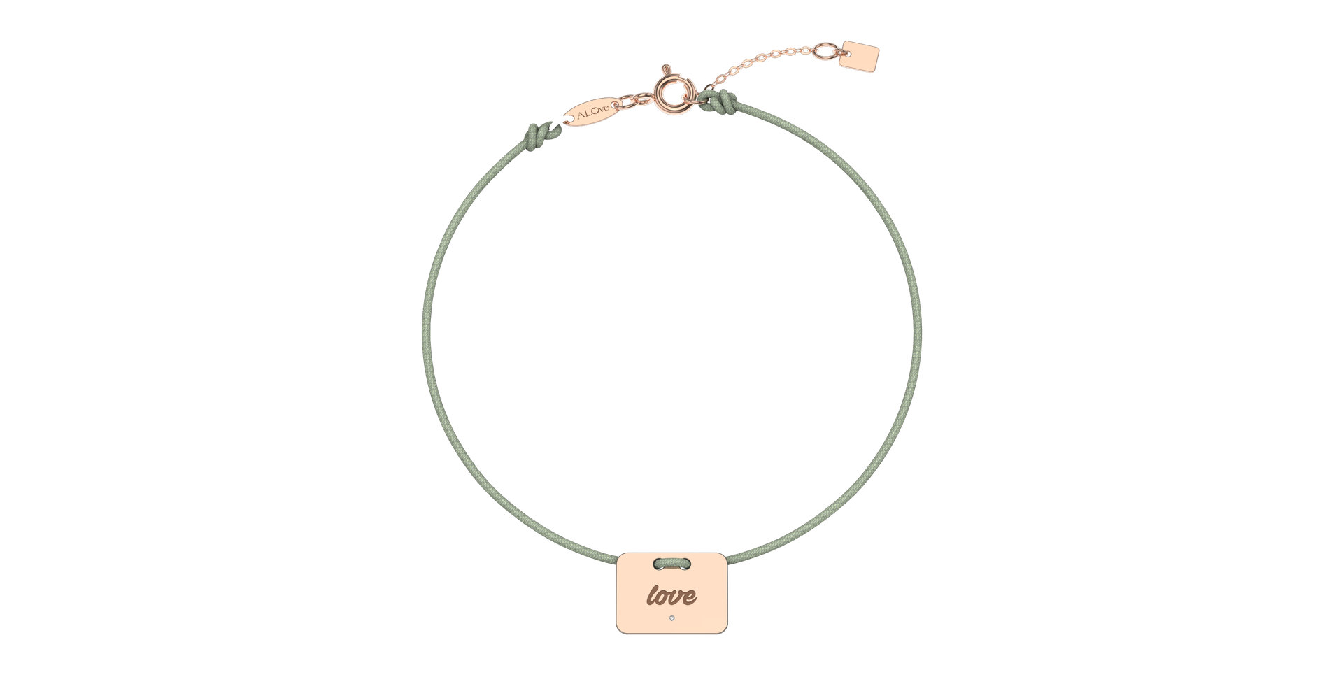 Diamantový náramok so šnúrkou Military Stamp Love