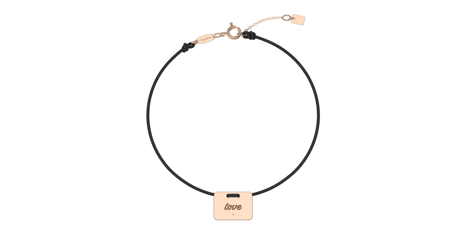 Diamantový náramok so šnúrkou Military Stamp Love