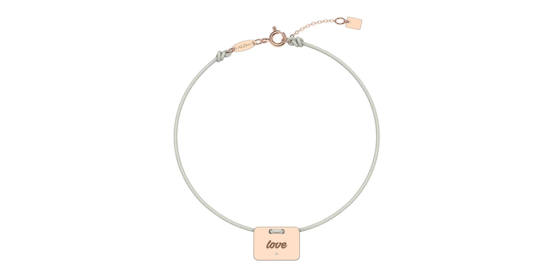 Diamantový náramok so šnúrkou Military Stamp Love