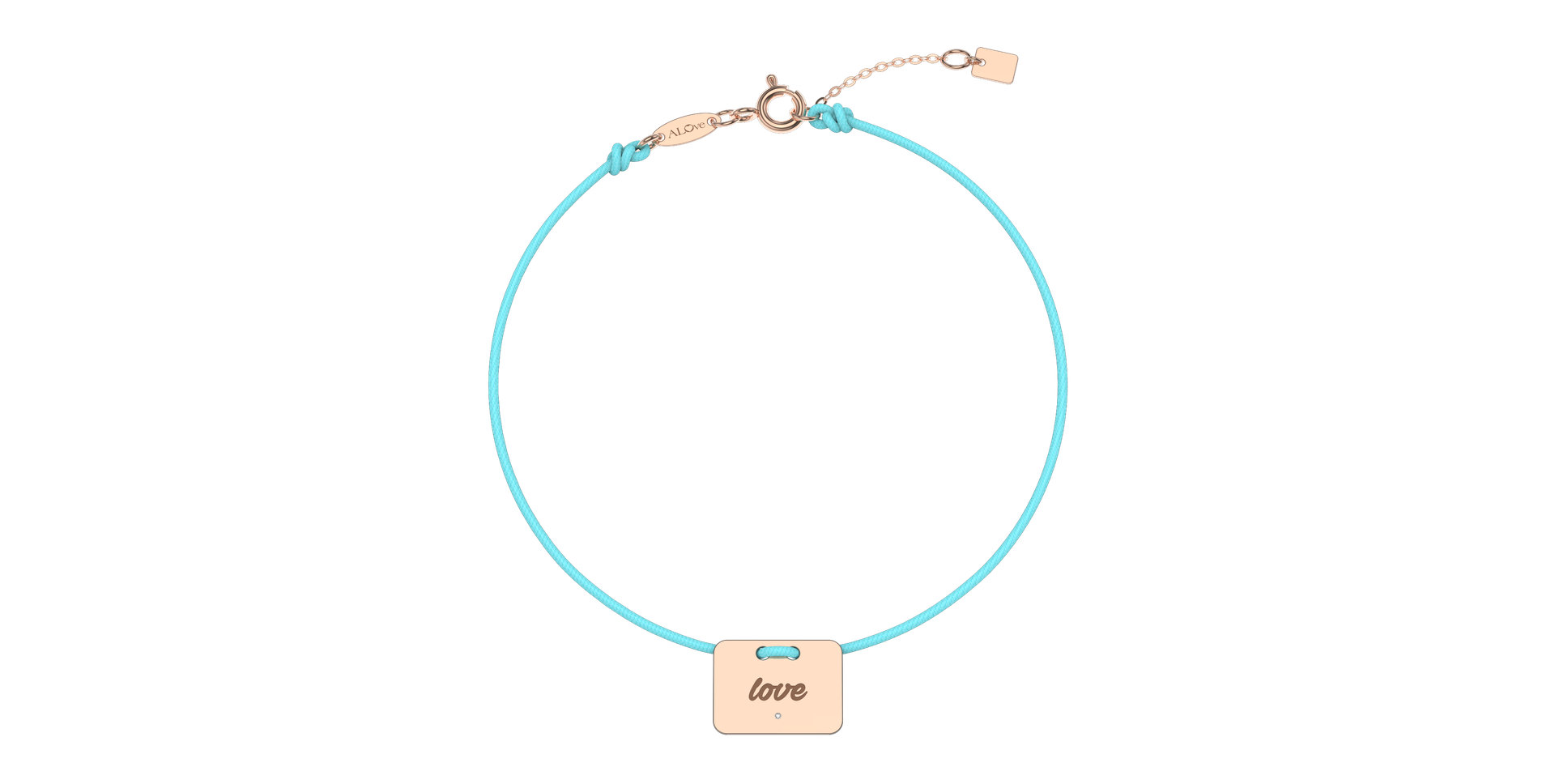 Diamantový náramok so šnúrkou Military Stamp Love