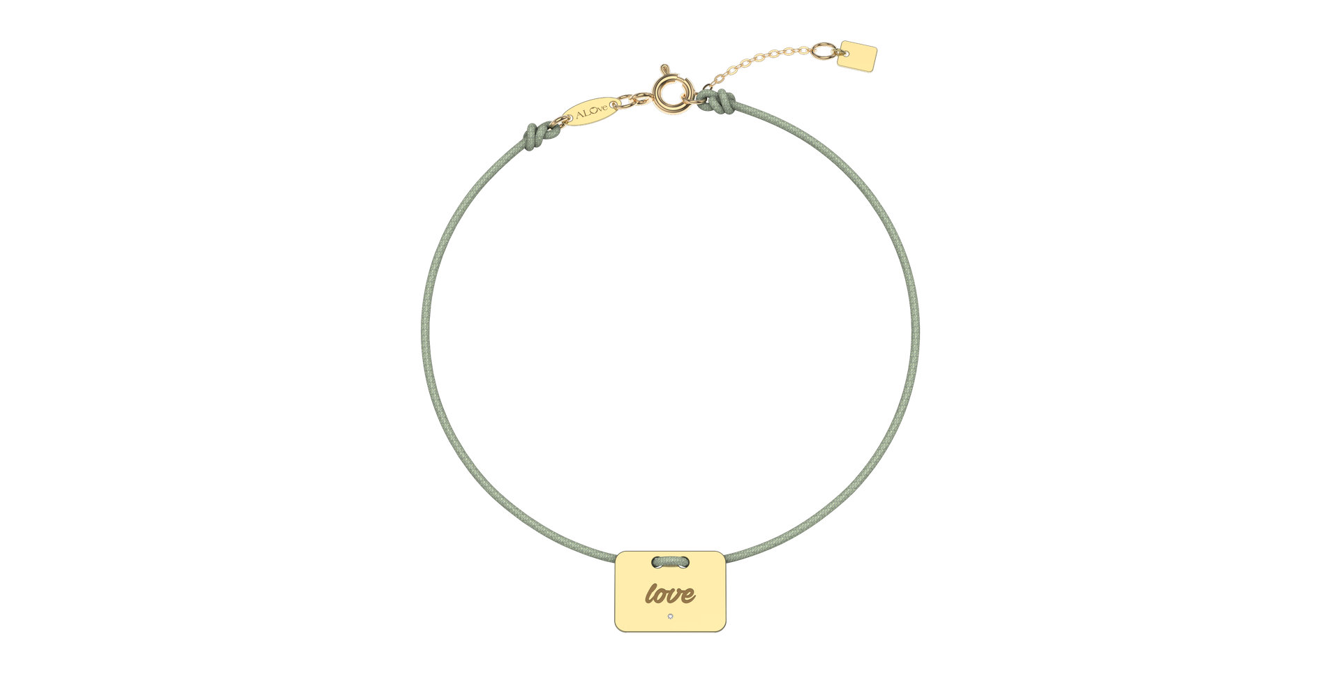 Diamantový náramok so šnúrkou Military Stamp Love