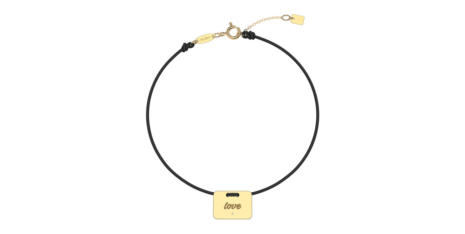 Diamantový náramok so šnúrkou Military Stamp Love