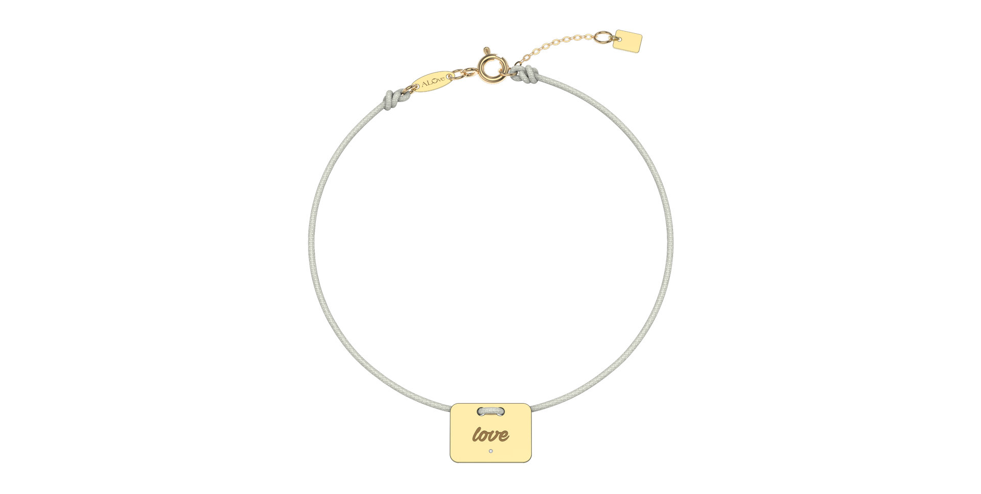 Diamantový náramok so šnúrkou Military Stamp Love