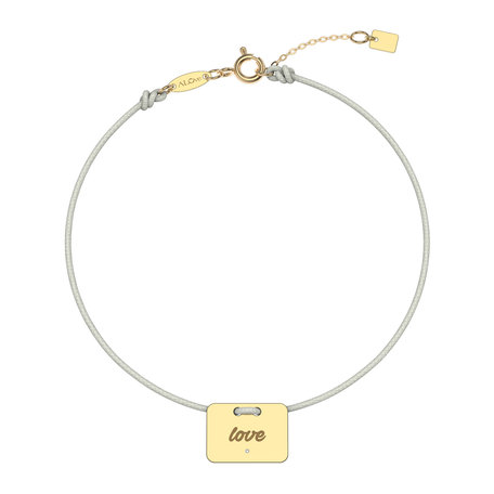 Diamantový náramok so šnúrkou Military Stamp Love