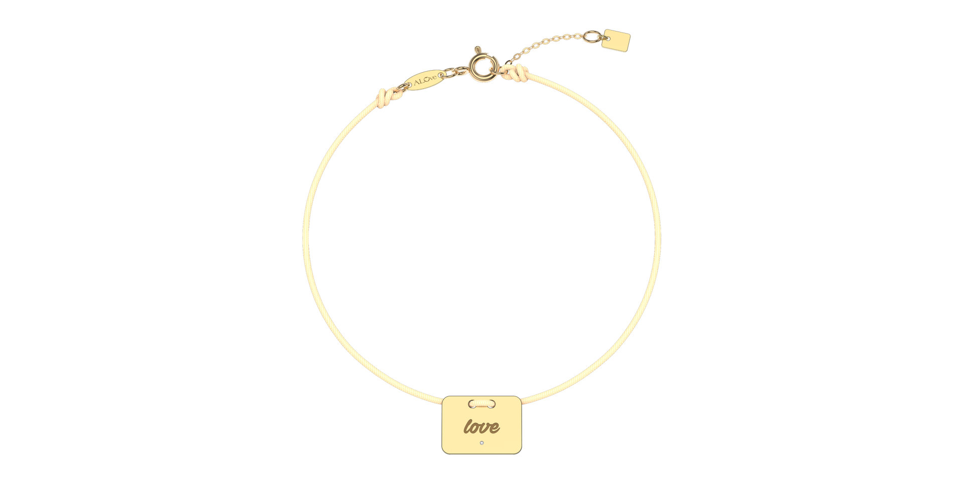 Diamantový náramok so šnúrkou Military Stamp Love