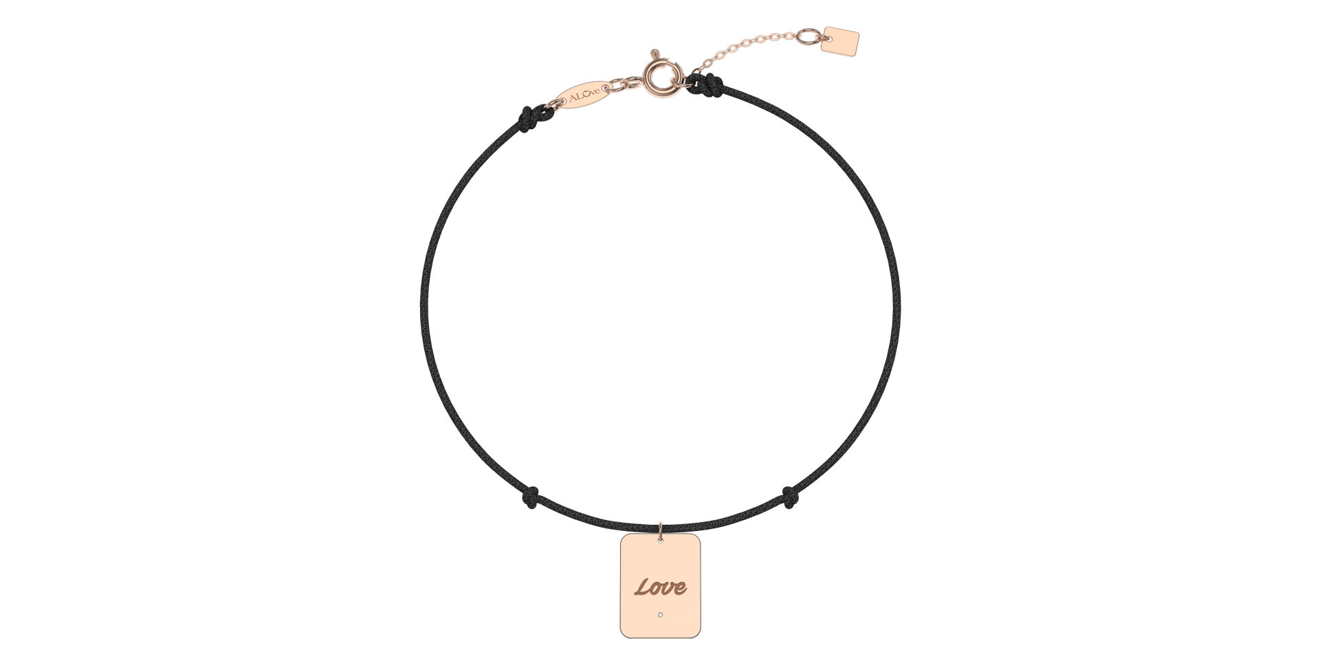 Diamantový náramok so šnúrkou Stamp Love