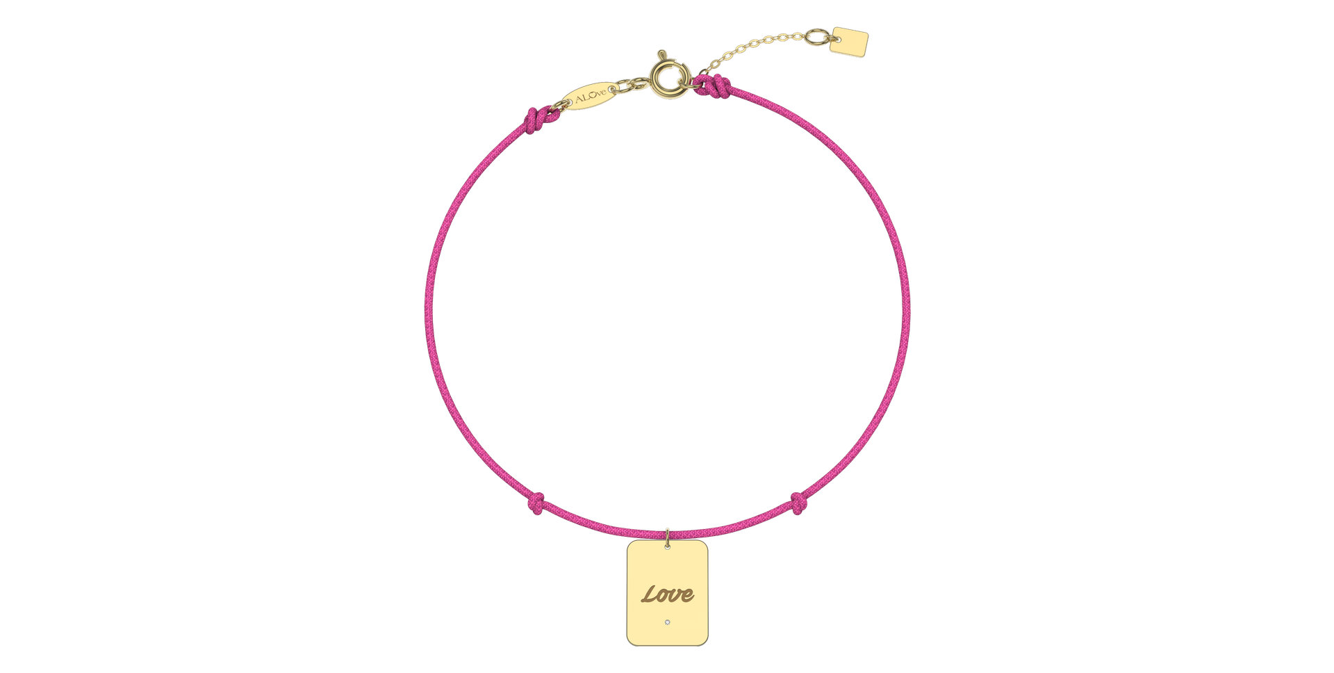 Diamantový náramok so šnúrkou Stamp Love