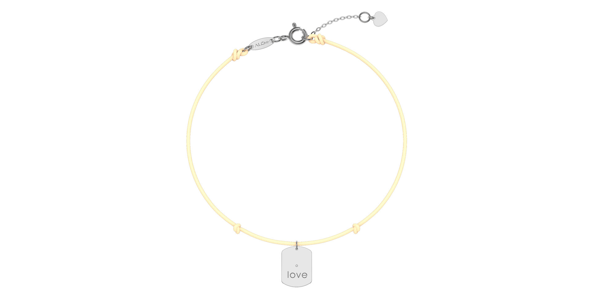 Diamantový náramok so šnúrkou Military Stamp