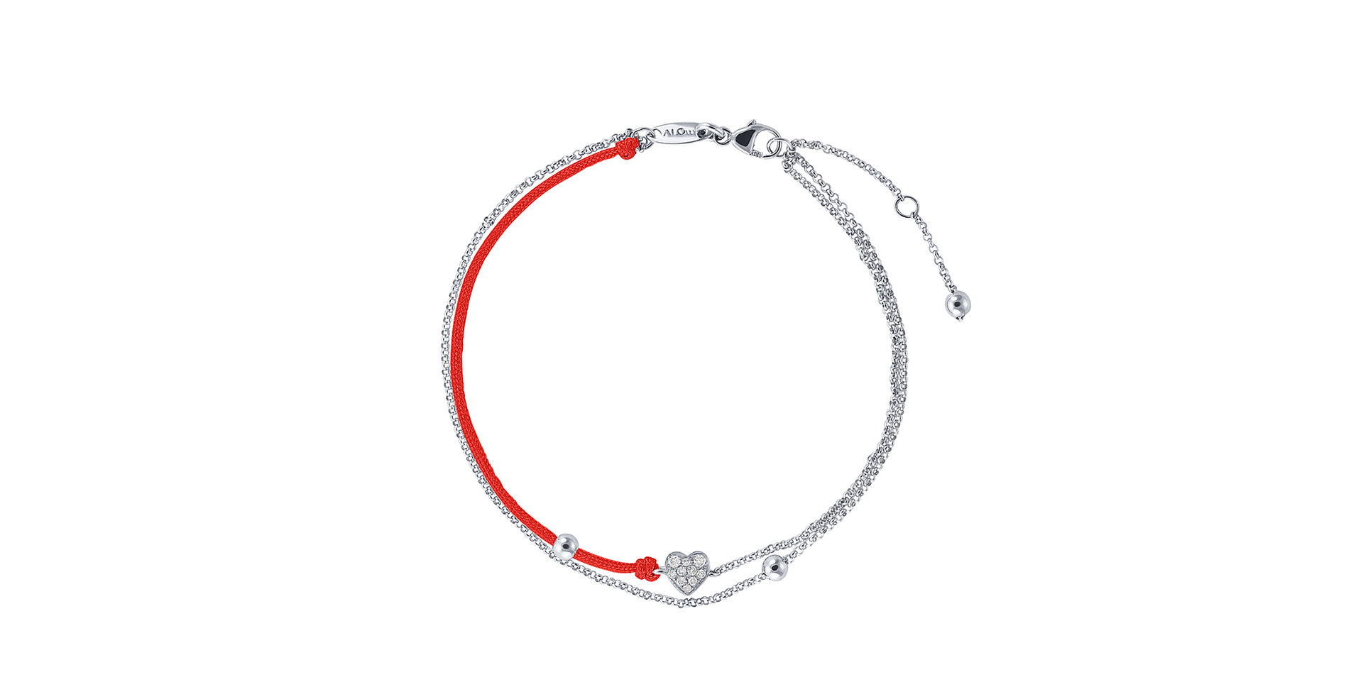 Diamantový náramok so šnúrkou Diamond Heart