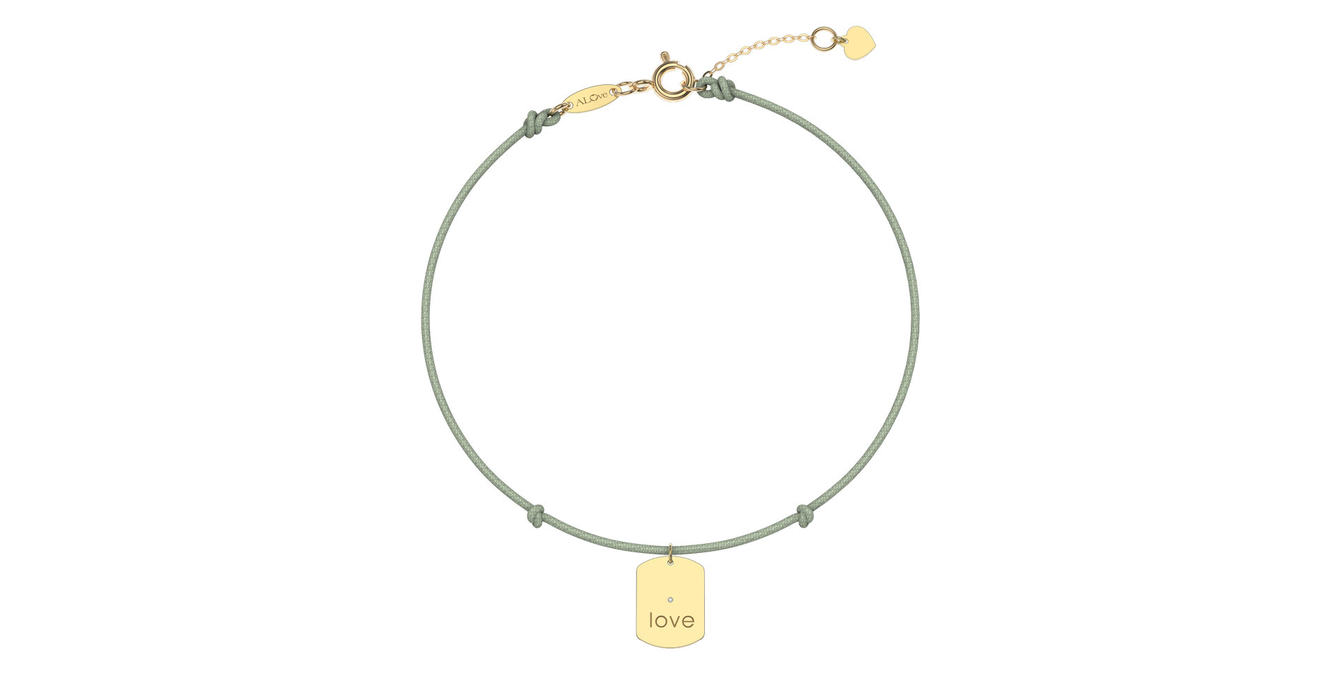 Diamantový náramok so šnúrkou Military Stamp