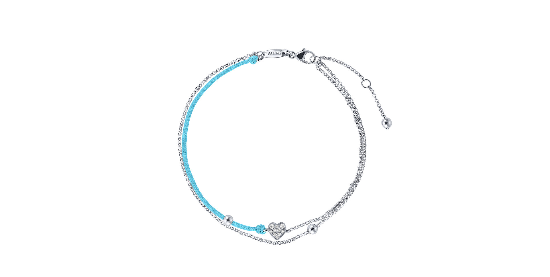 Diamantový náramok so šnúrkou Diamond Heart