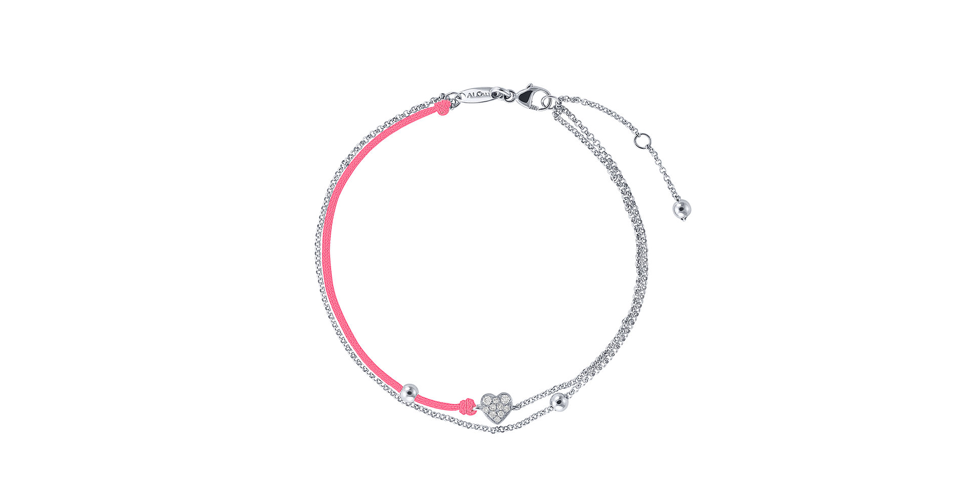 Diamantový náramok so šnúrkou Diamond Heart