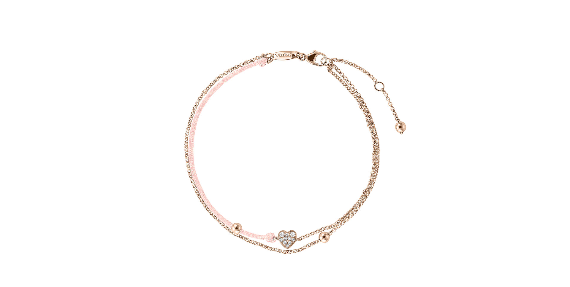 Diamantový náramok so šnúrkou Diamond Heart