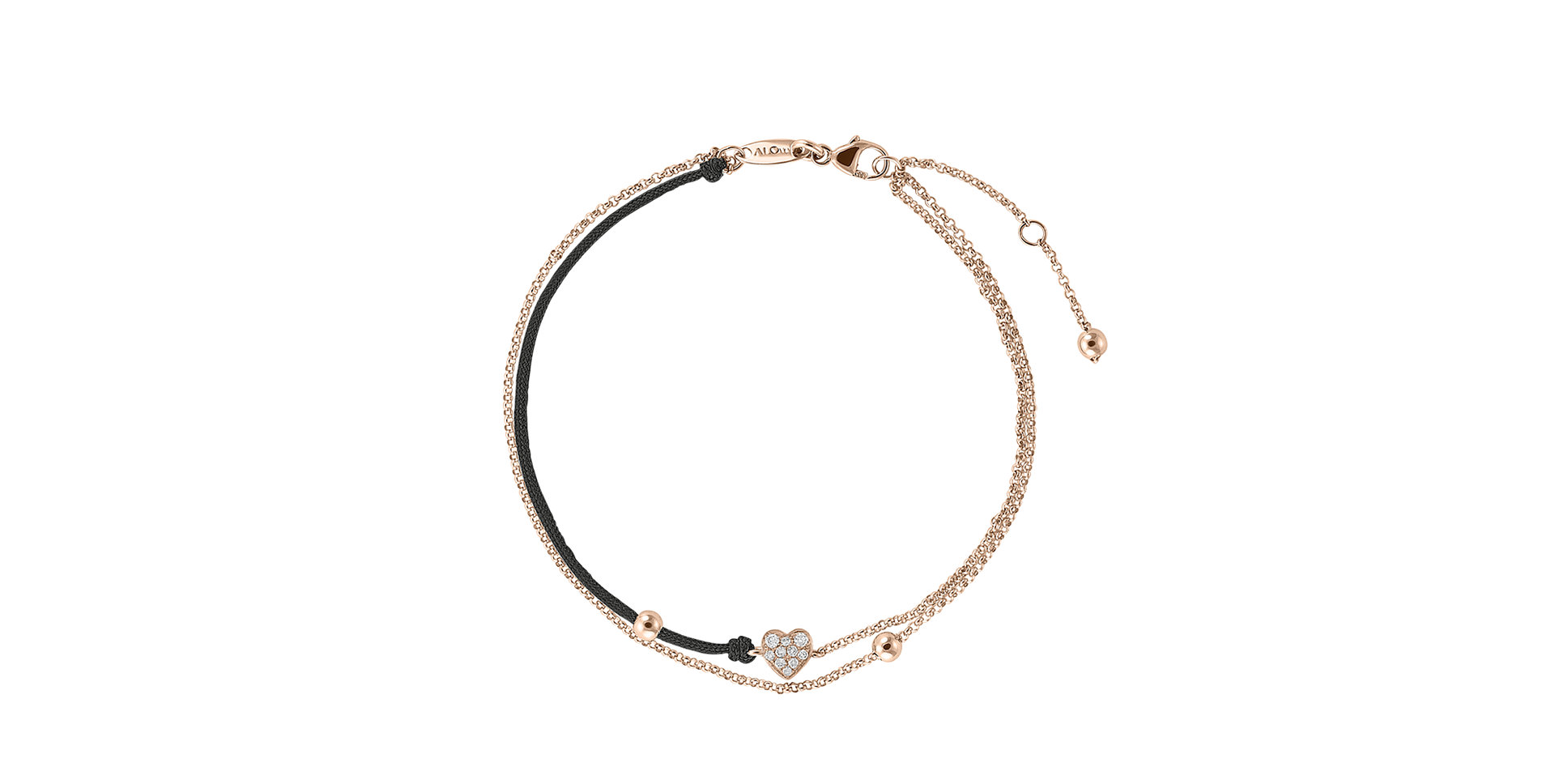 Diamantový náramok so šnúrkou Diamond Heart