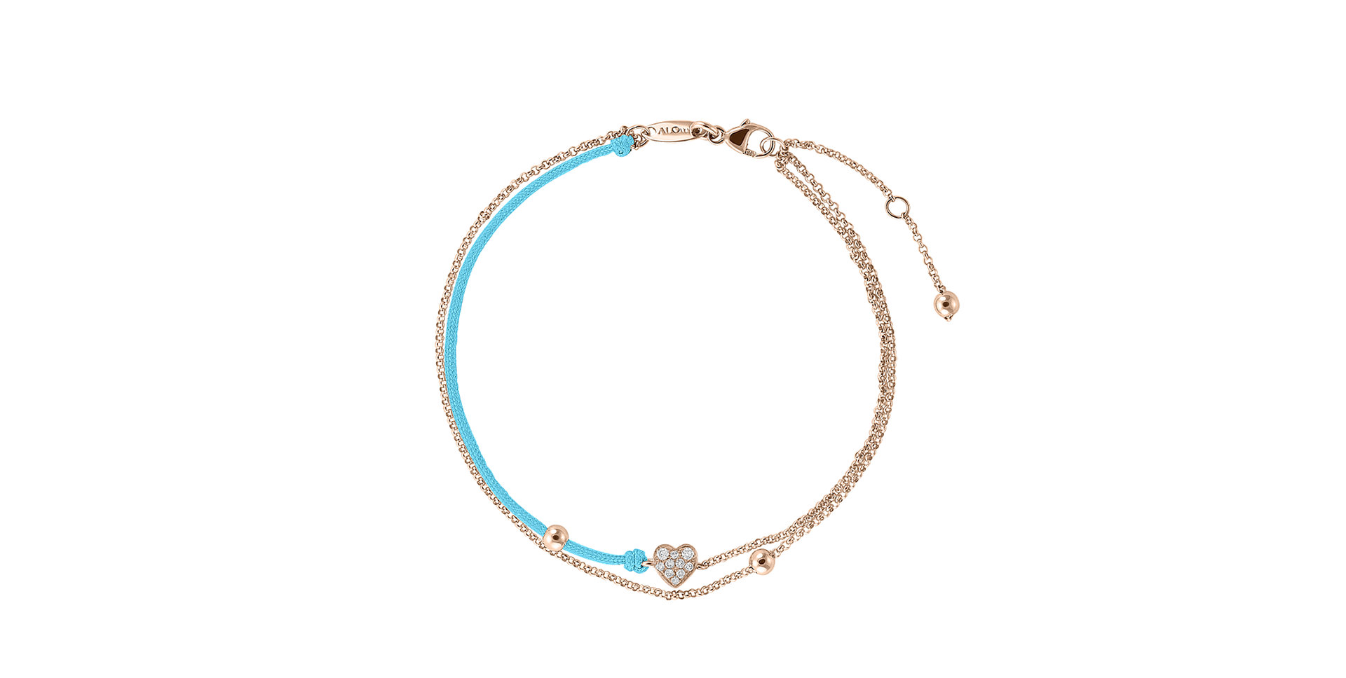 Diamantový náramok so šnúrkou Diamond Heart