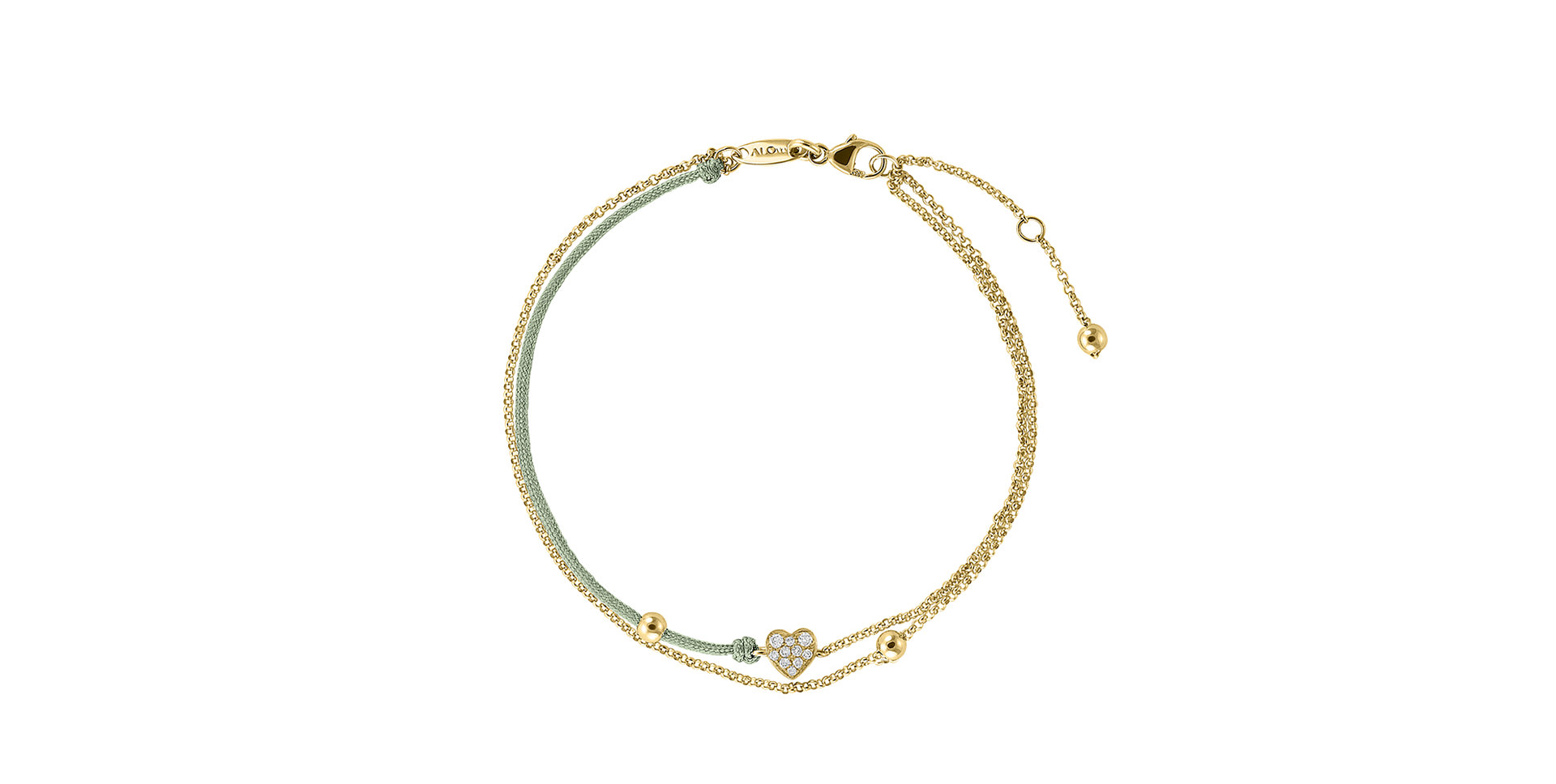 Diamantový náramok so šnúrkou Diamond Heart