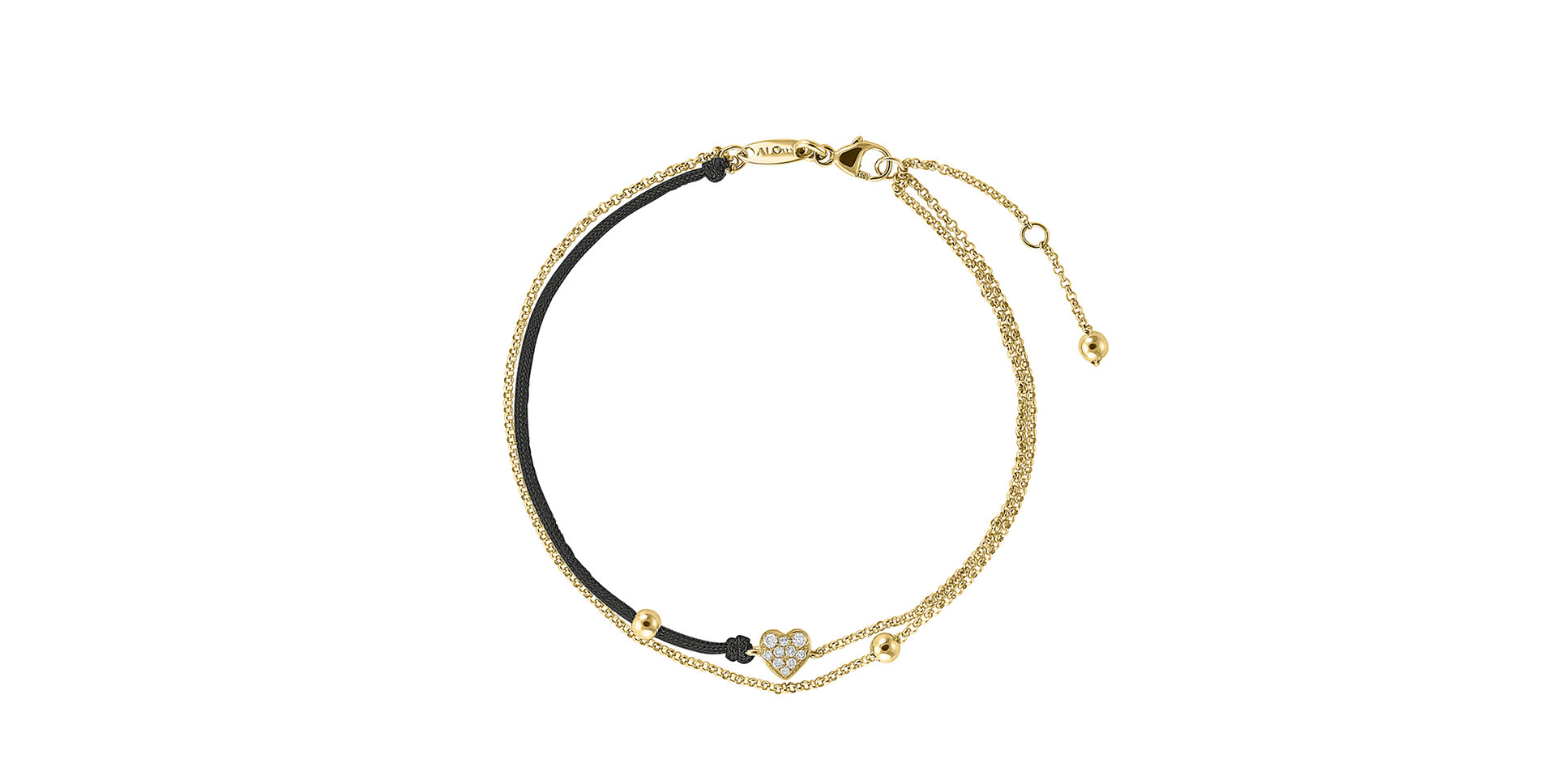 Diamantový náramok so šnúrkou Diamond Heart