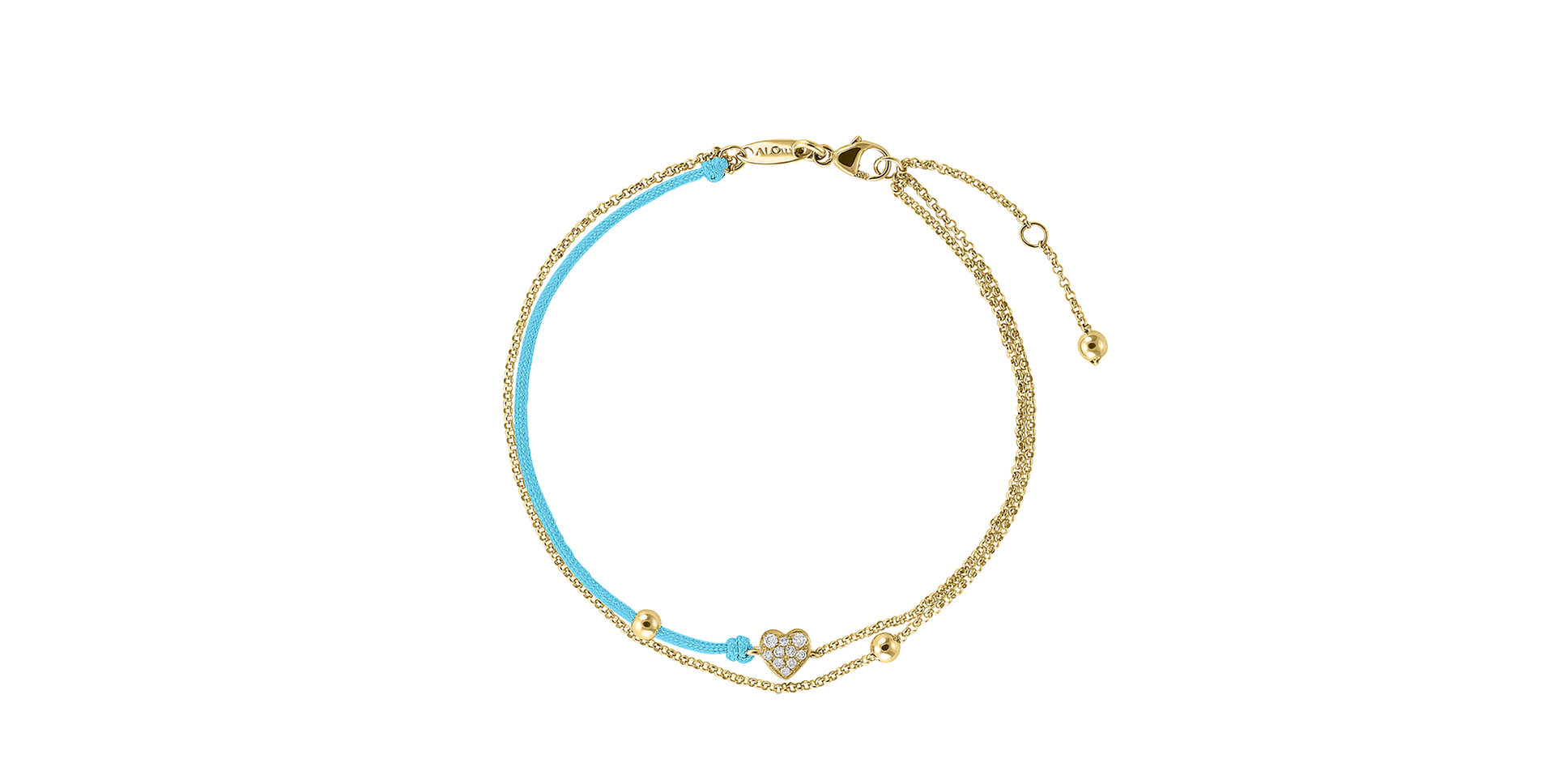 Diamantový náramok so šnúrkou Diamond Heart