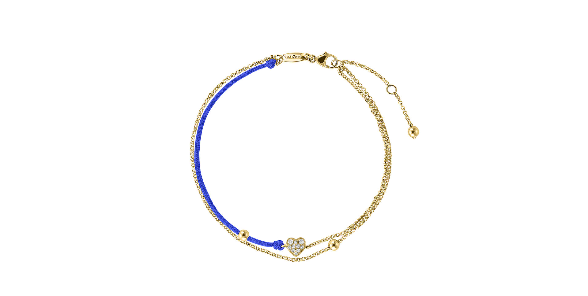 Diamantový náramok so šnúrkou Diamond Heart