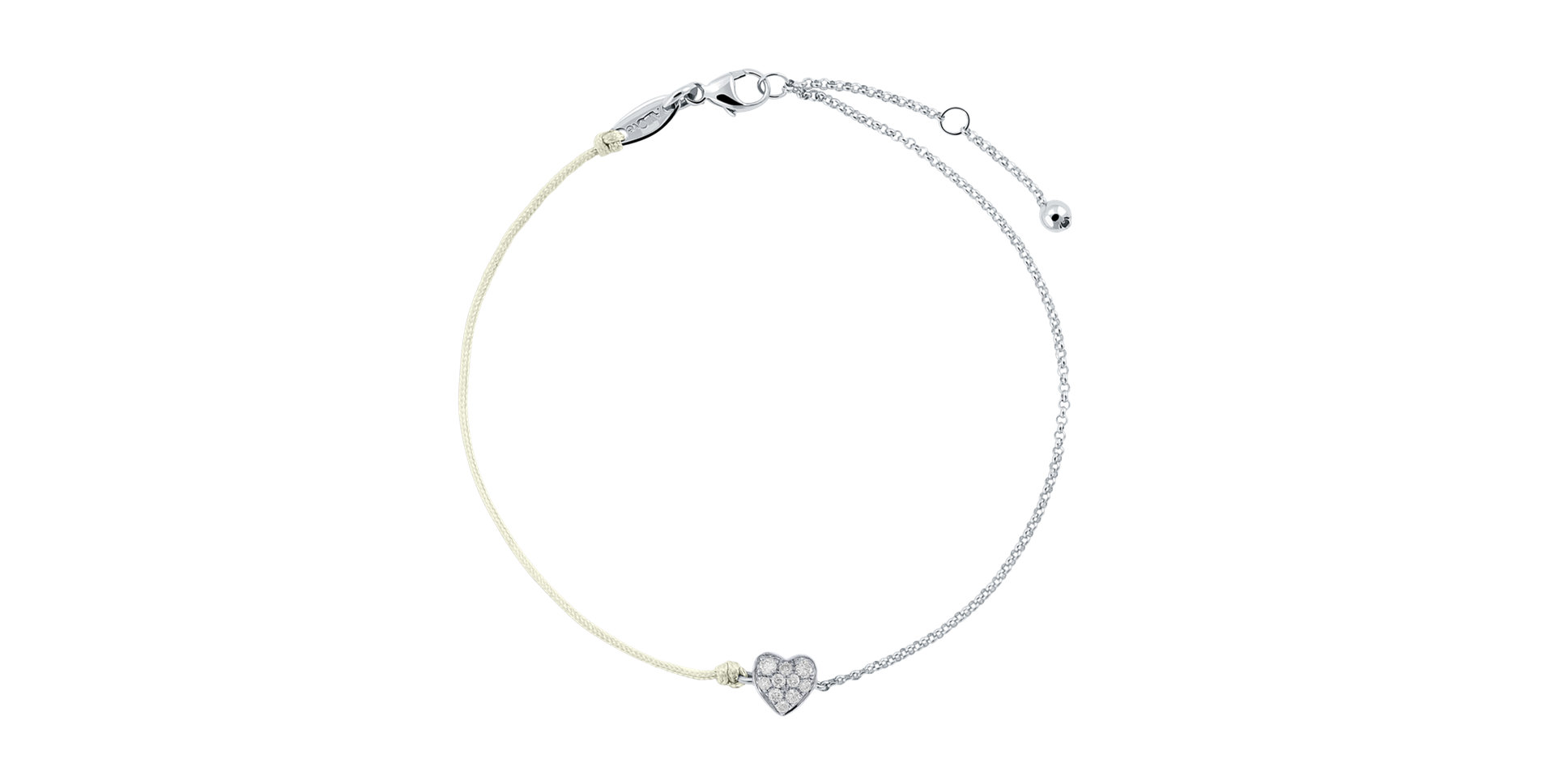 Diamantový náramok so šnúrkou Little Heart