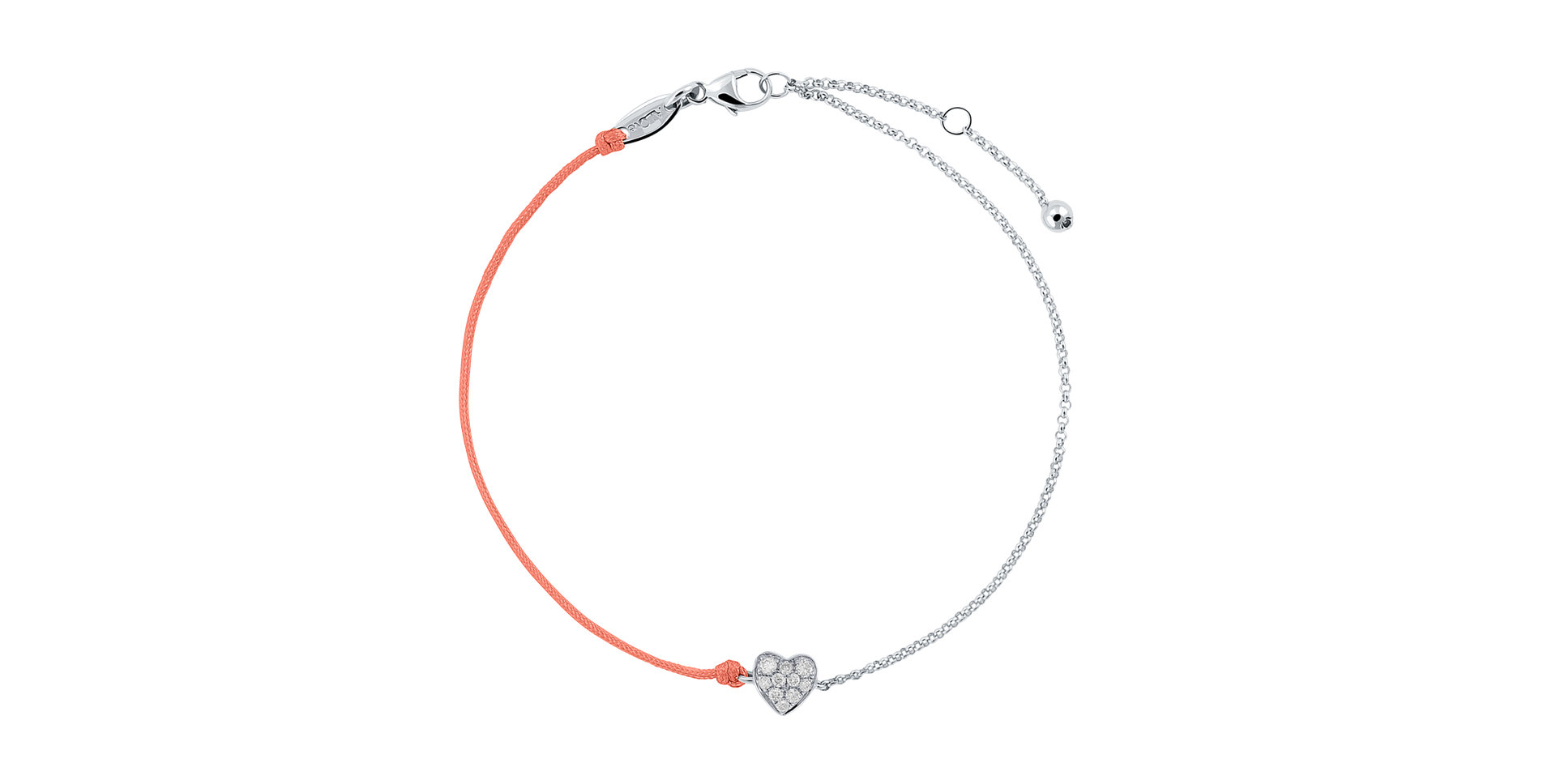 Diamantový náramok so šnúrkou Little Heart