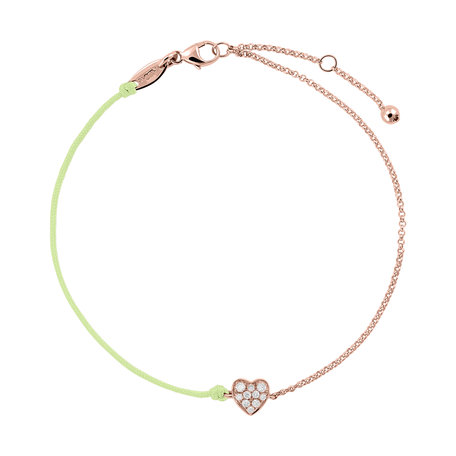 Diamantový náramok so šnúrkou Little Heart