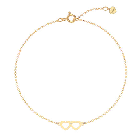 Náramok s diamantom Two Hearts